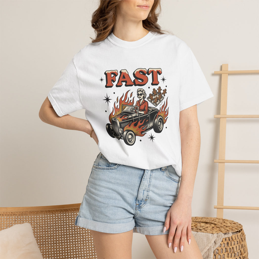Retro Car Shirt Christmas Transport Gift Women Sketch Tee Automobile T-Shirt Christmas Fan Vintage Tshirt Vehicle Graphic Cartoon