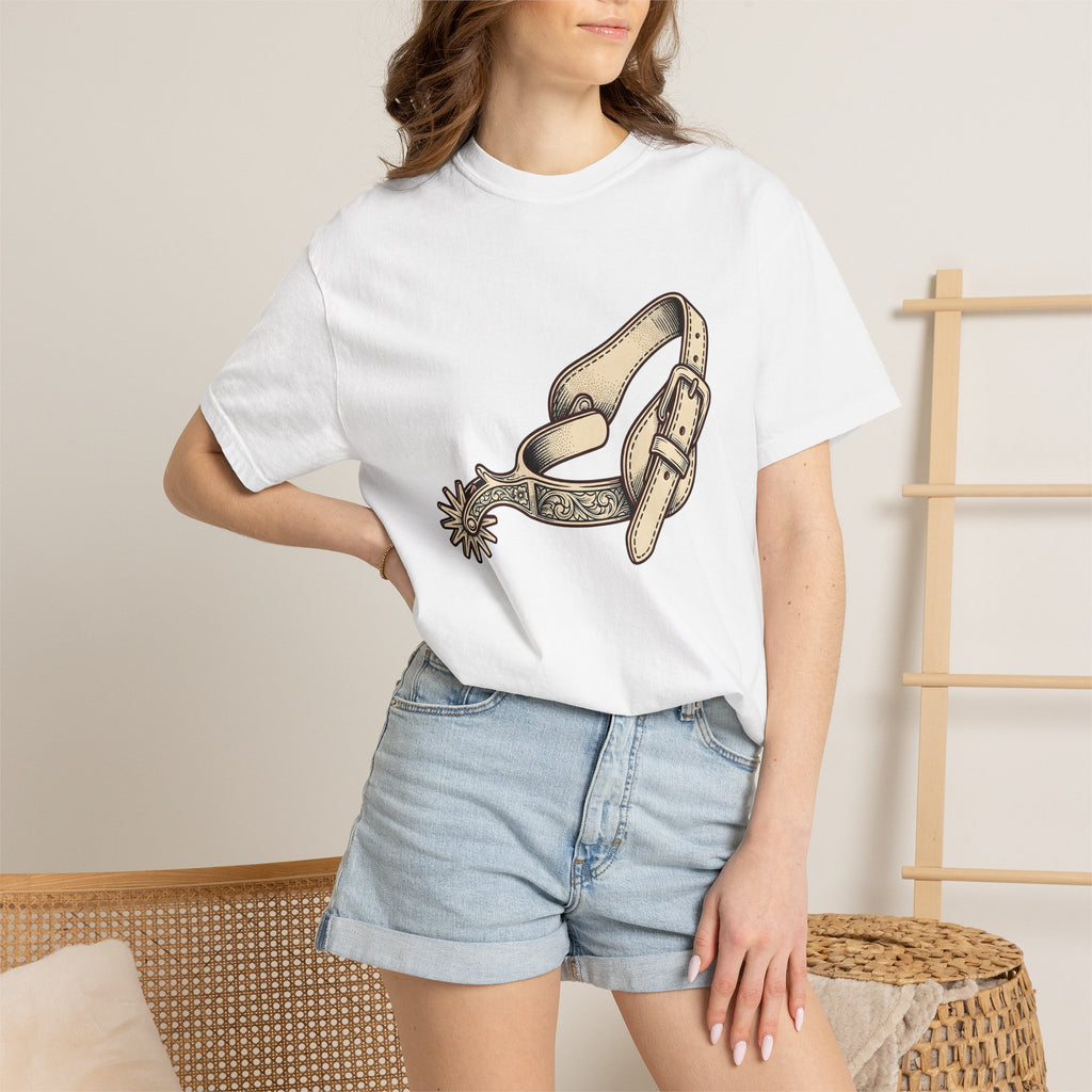 Cowboy Spurs Shirt Cowgirl Cowboy Gift Women Line Art Tee Spur T-Shirt Cowgirl Fan Rodeo Graphic Tshirt Cartoon Decorative Engraving Tshirt