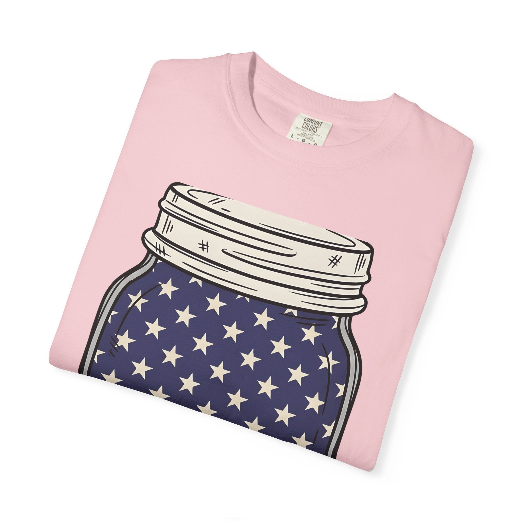 Usa Flag Mason Jar Shirt 4th Of July Independence Gift Women Sketch Tee Mason Jar T-Shirt Patriotic Fan Vintage Drawing Tshirt Retro Star
