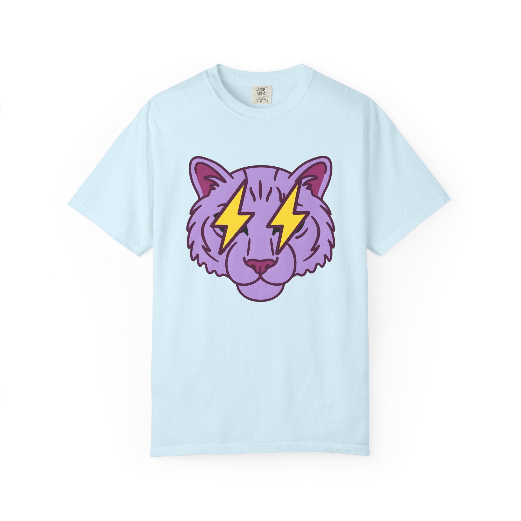 Cat Head Shirt Cat Pet Gift Women Graphic Design Tee Kitten T-Shirt Cat Fan Feline Tshirt Animal Graphic Comic Style Lightning Streaks