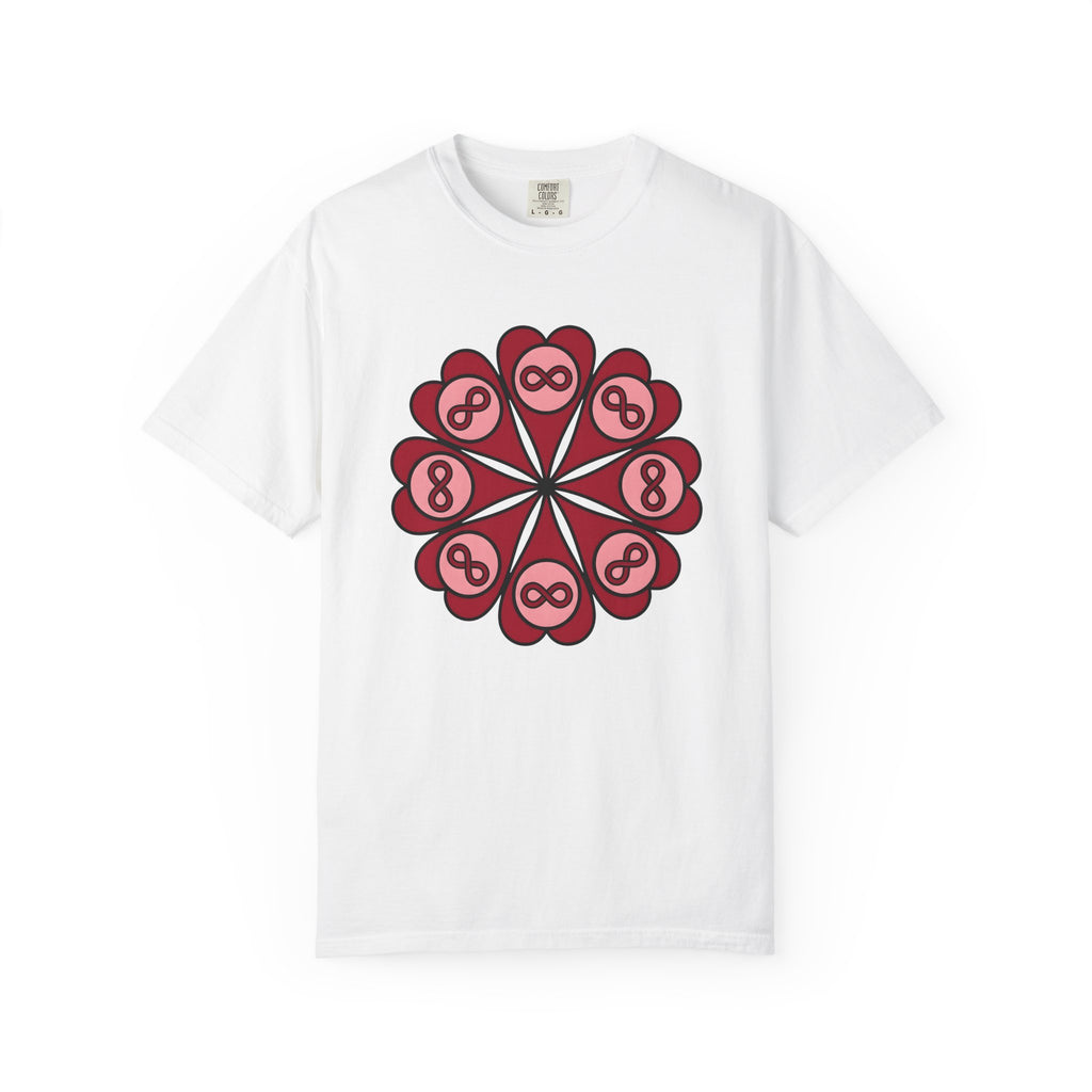 Love Mandala Shirt Boho Chic Romance Gift Women Simple Tee Mandala T-Shirt Bohemian Fan Minimalist Tshirt Valentine Graphic Abstract Endless