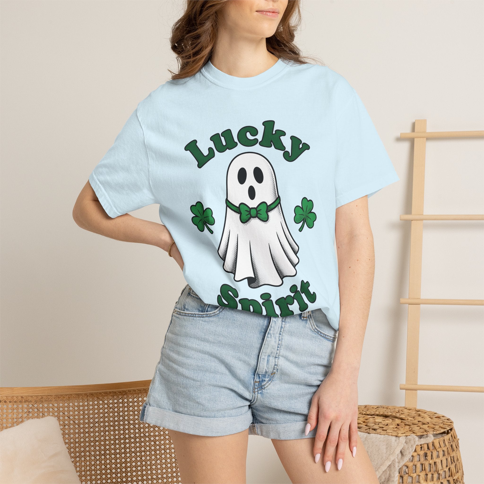 Apparition Clover Shirt St Patrick's Day Satire Gift Women Sketch Tee Shamrock T-Shirt Luck Fan Doodle Tshirt Parody Graphic Line Art Ribbon