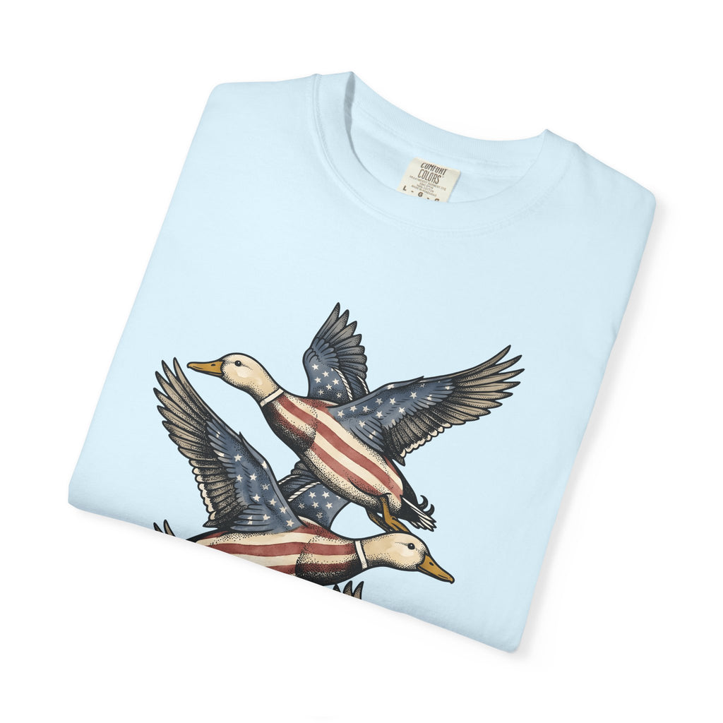 Patriotic Mallards Shirt 4th Of July Nature Gift Women Classic Tee Duck T-Shirt Independence Day Fan Vintage Tshirt Wildlife Graphic Doodle
