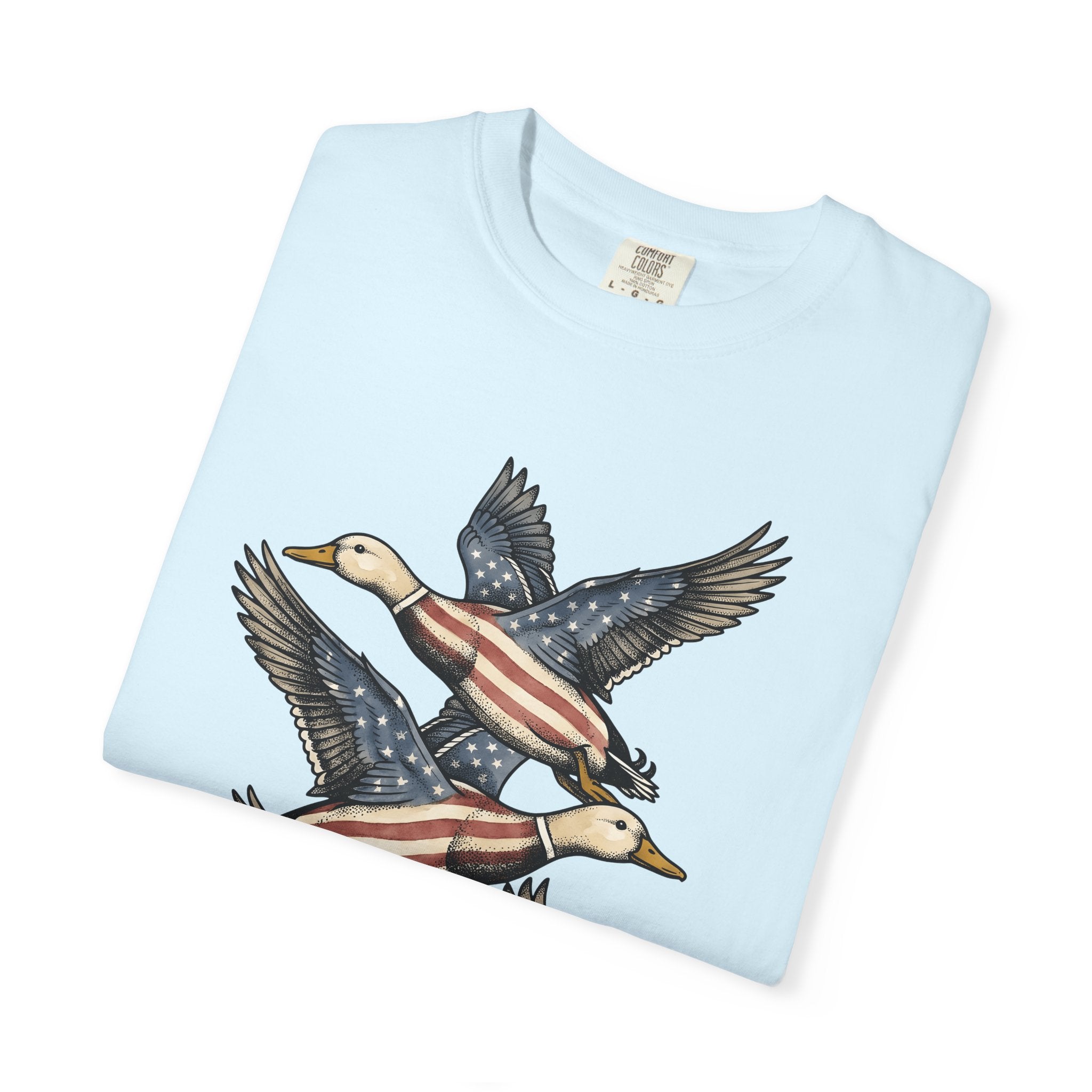 Patriotic Mallards Shirt 4th Of July Nature Gift Women Classic Tee Duck T-Shirt Independence Day Fan Vintage Tshirt Wildlife Graphic Doodle