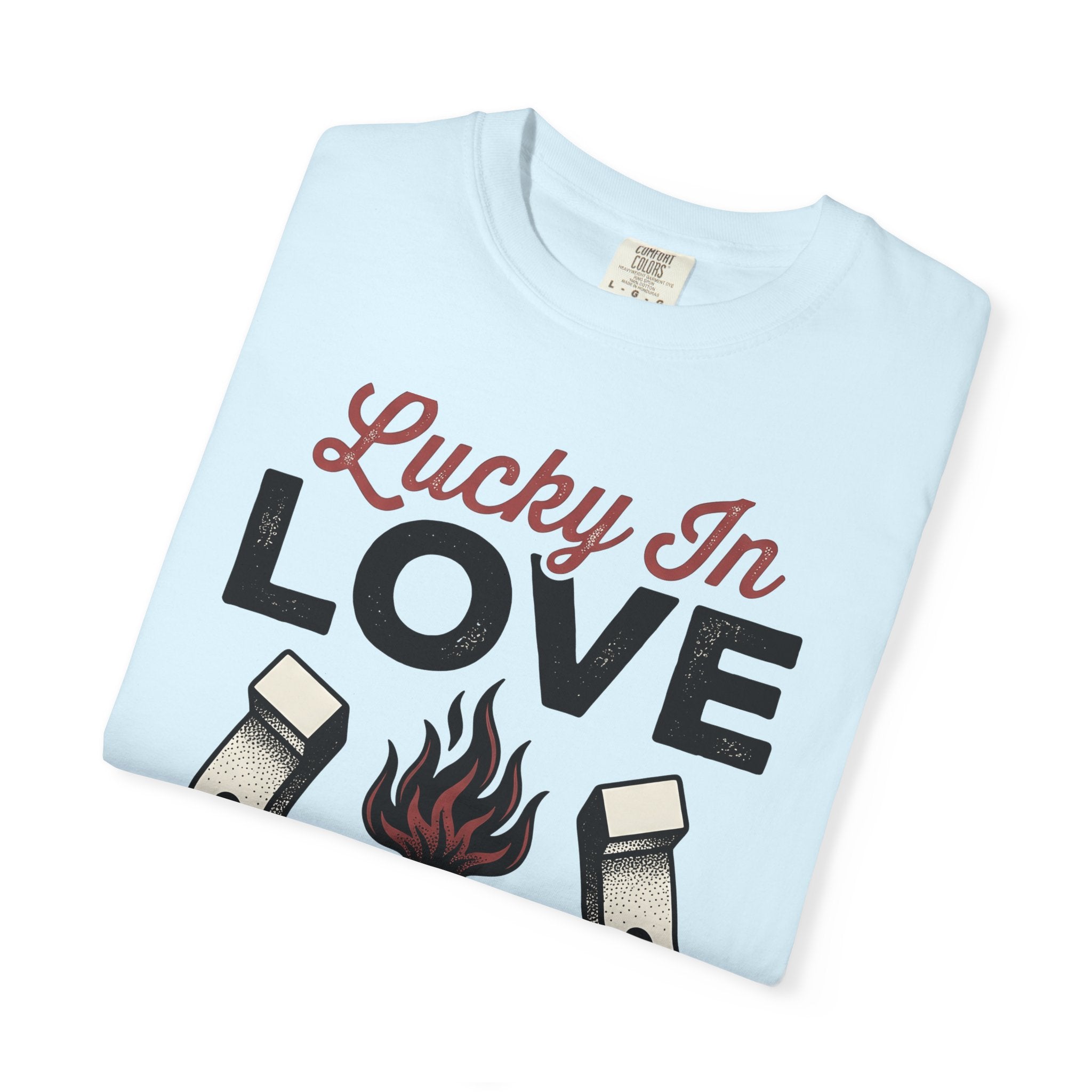 Flaming Heart Horseshoe Shirt St Valentines Day Love Gift Women Tattoo Tee Horseshoe T-Shirt Valentine Fan Ink Tshirt Romance Graphic