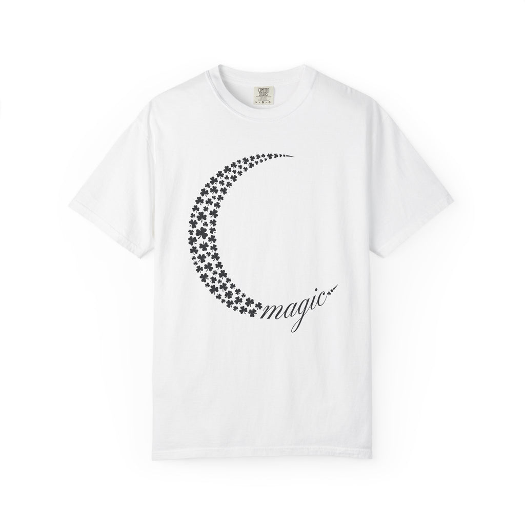 Lucky Moon Shirt St Patrick's Day Astronomy Gift Women Modern Tee Moonlight T-Shirt Shamrock Fan Contemporary Tshirt Galaxy Graphic Gypsy