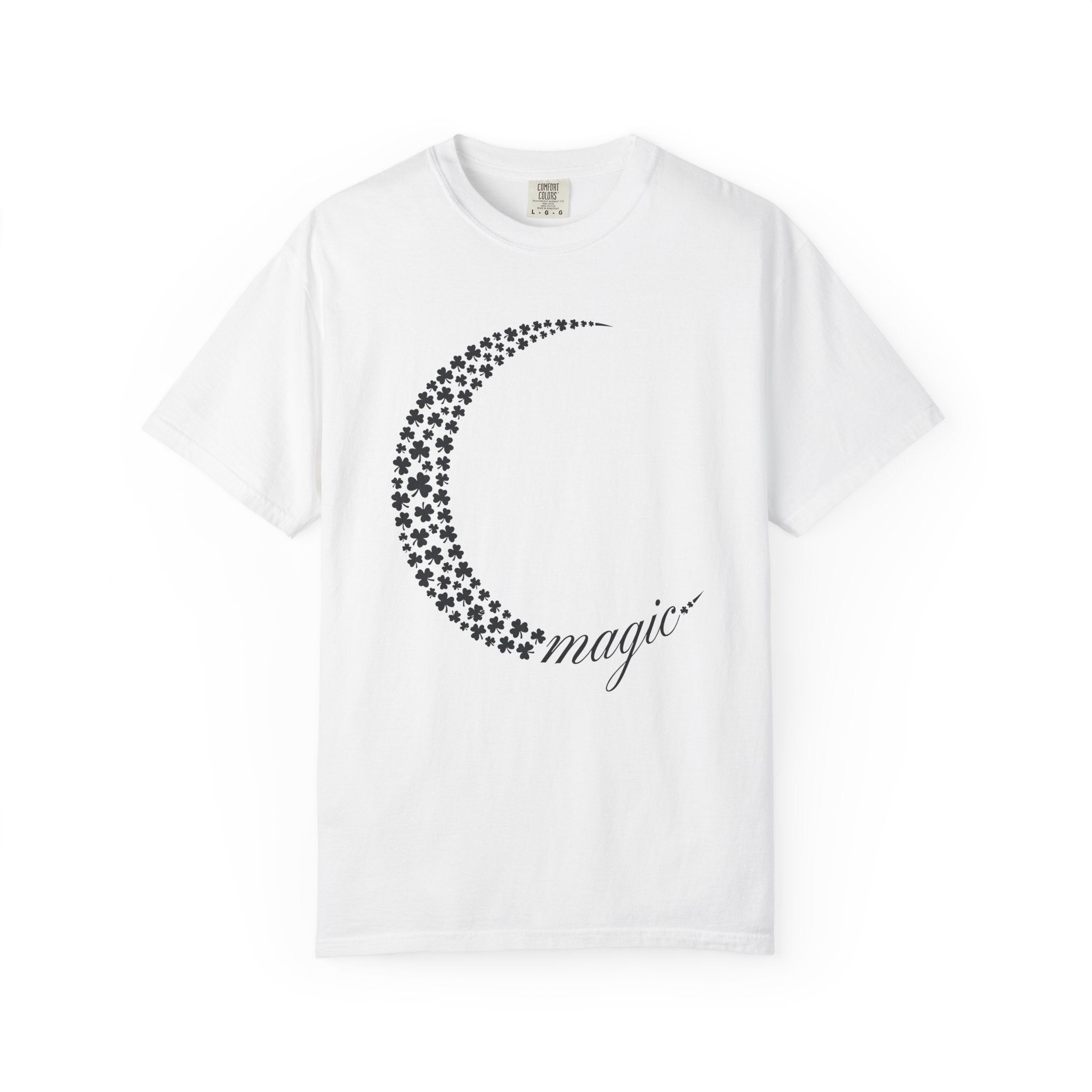Lucky Moon Shirt St Patrick's Day Astronomy Gift Women Modern Tee Moonlight T-Shirt Shamrock Fan Contemporary Tshirt Galaxy Graphic Gypsy