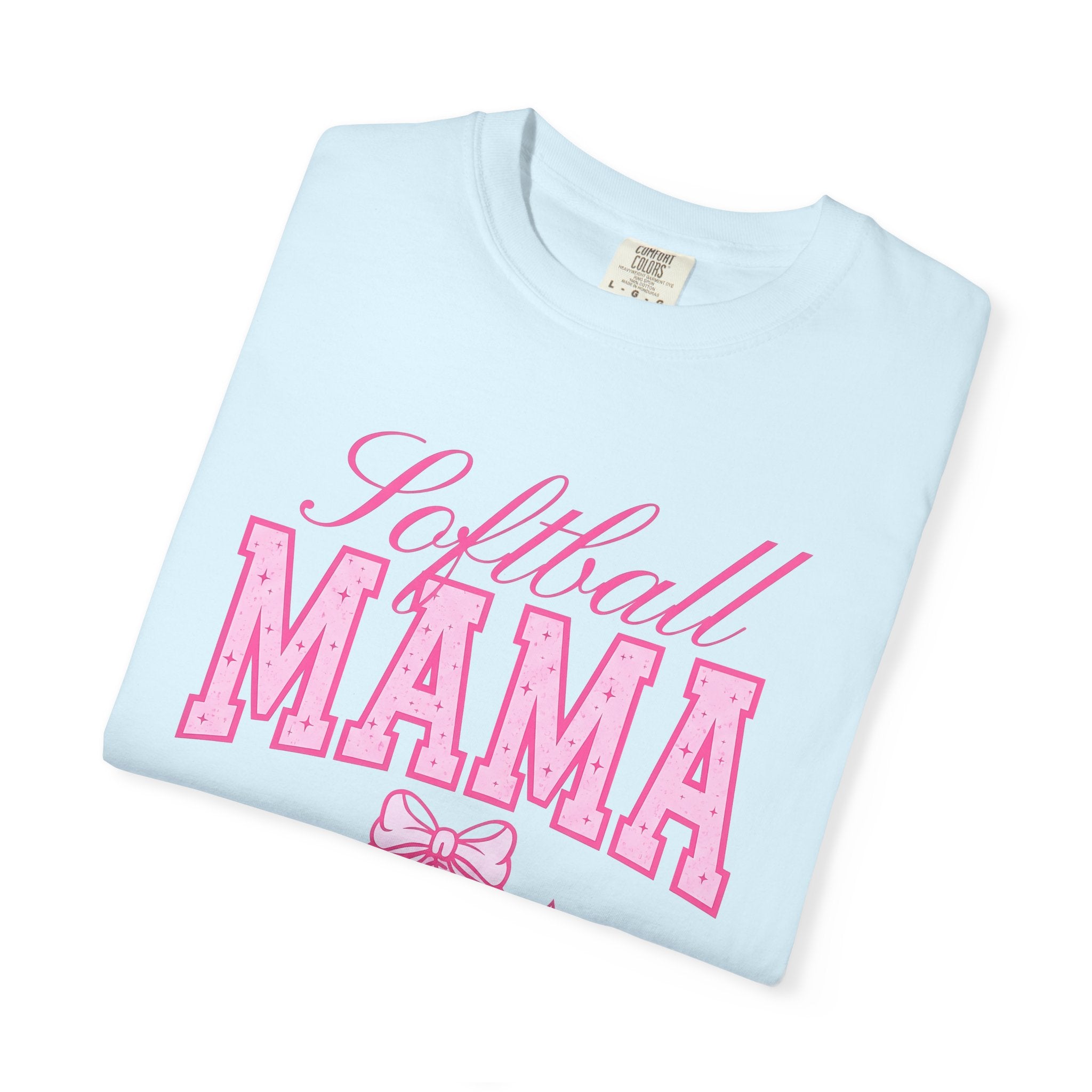 Softball Ball Bow Shirt Moms Sports Gift Women Sporty Tee Softball T-Shirt Mom Fan Athletic Tshirt Sports Graphic Retro Stars Tshirt