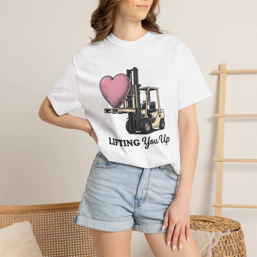 Forklift Love Shirt Valentines Day Romance Gift Women Classic Tee Forklift T-Shirt Valentine Fan Retro Tshirt Love Graphic Throwback Red