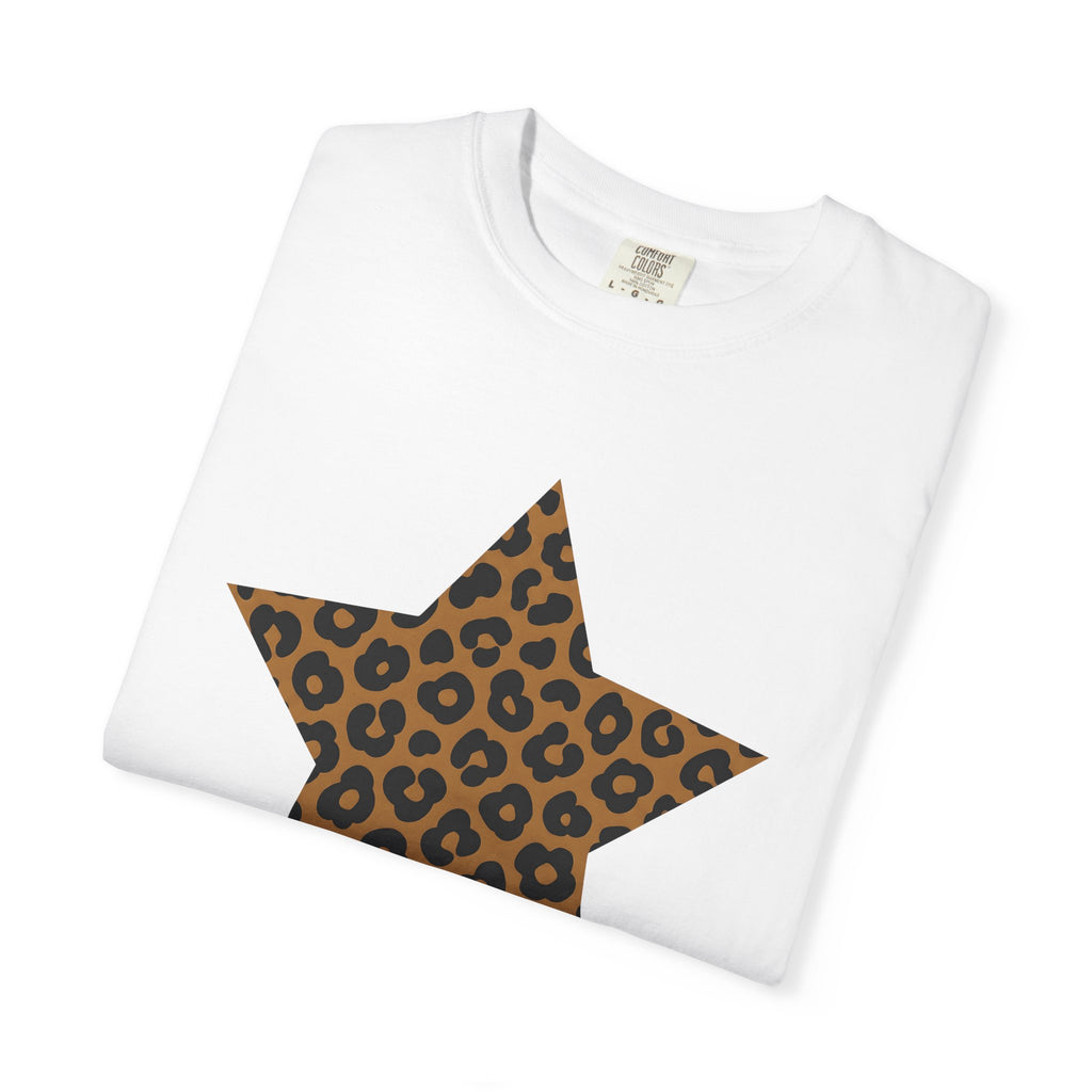 Leopard Print Star Shirt Animal Print Fashion Gift Women Trendy Tee Star Print T-Shirt Animal Print Fan Chic Tshirt Style Graphic Minimalist