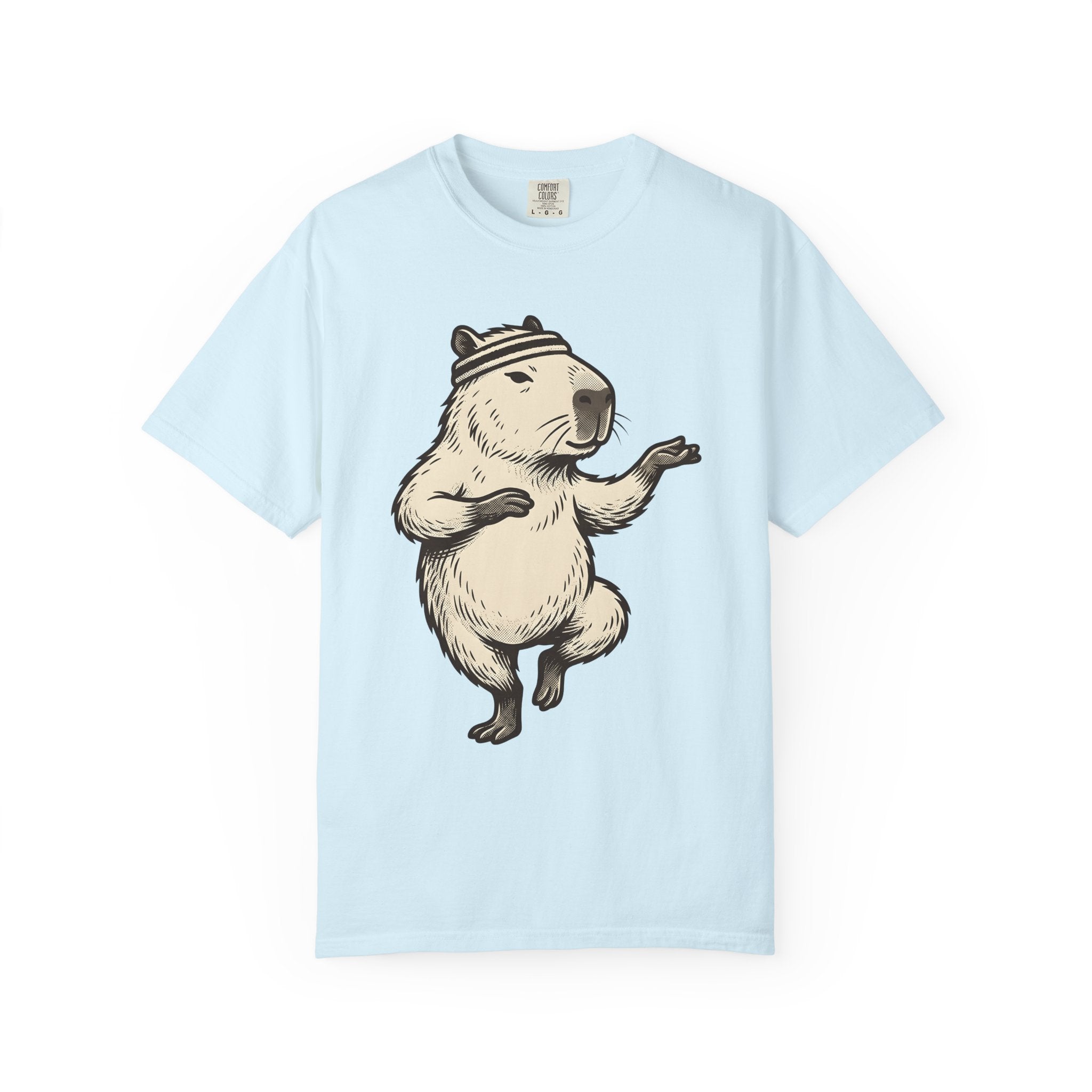 Capybara Exercise Shirt Sports Fauna Gift Women Minimalist Tee Rodent T-Shirt Athlete Fan Animal Tshirt Wildlife Graphic Doodle Hairband