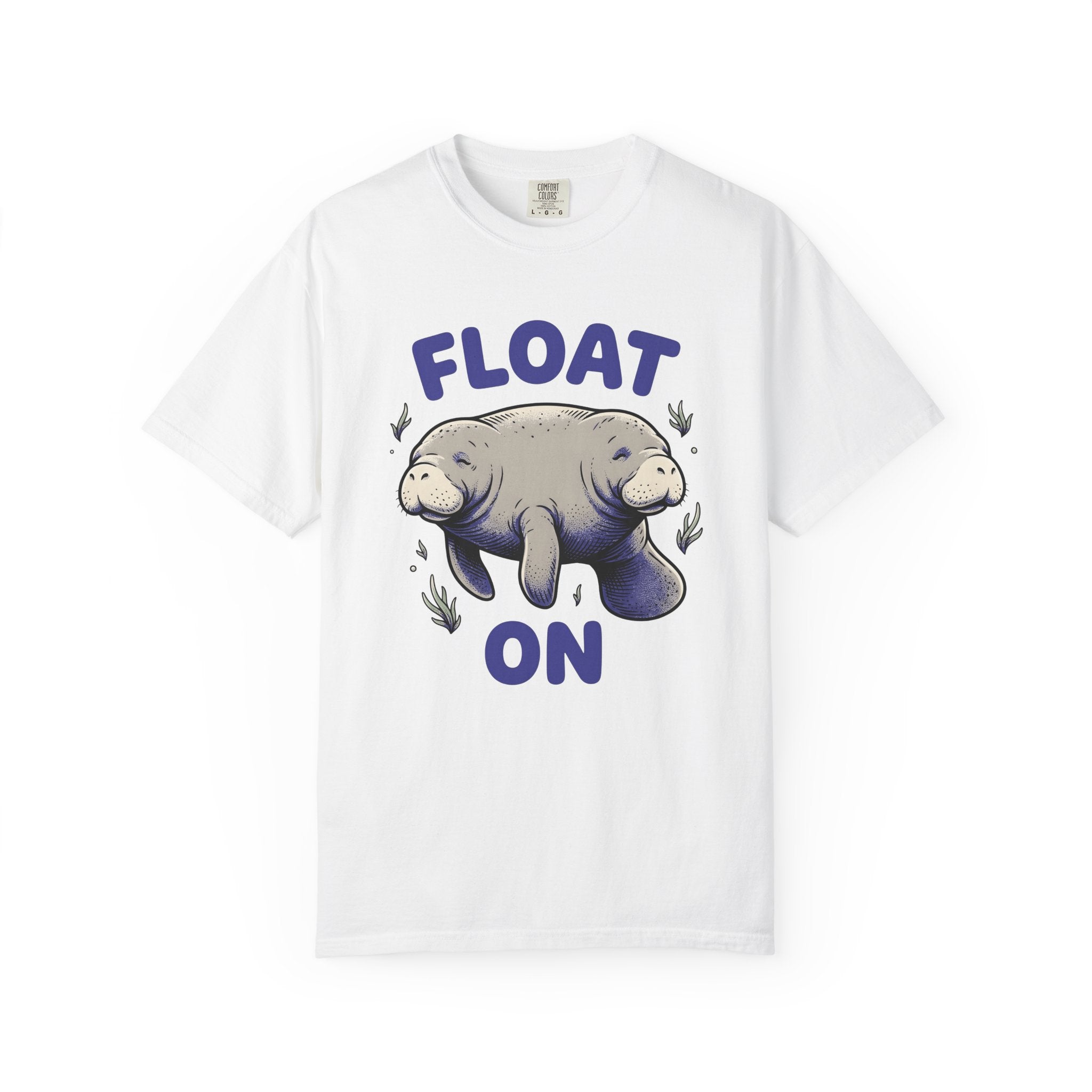Manatee Clipart Shirt Animals Sea Gift Women Hand Drawn Tee Sea Cow T-Shirt Wildlife Fan Seaweed Graphic Tshirt Old School Sea Plants Tshirt
