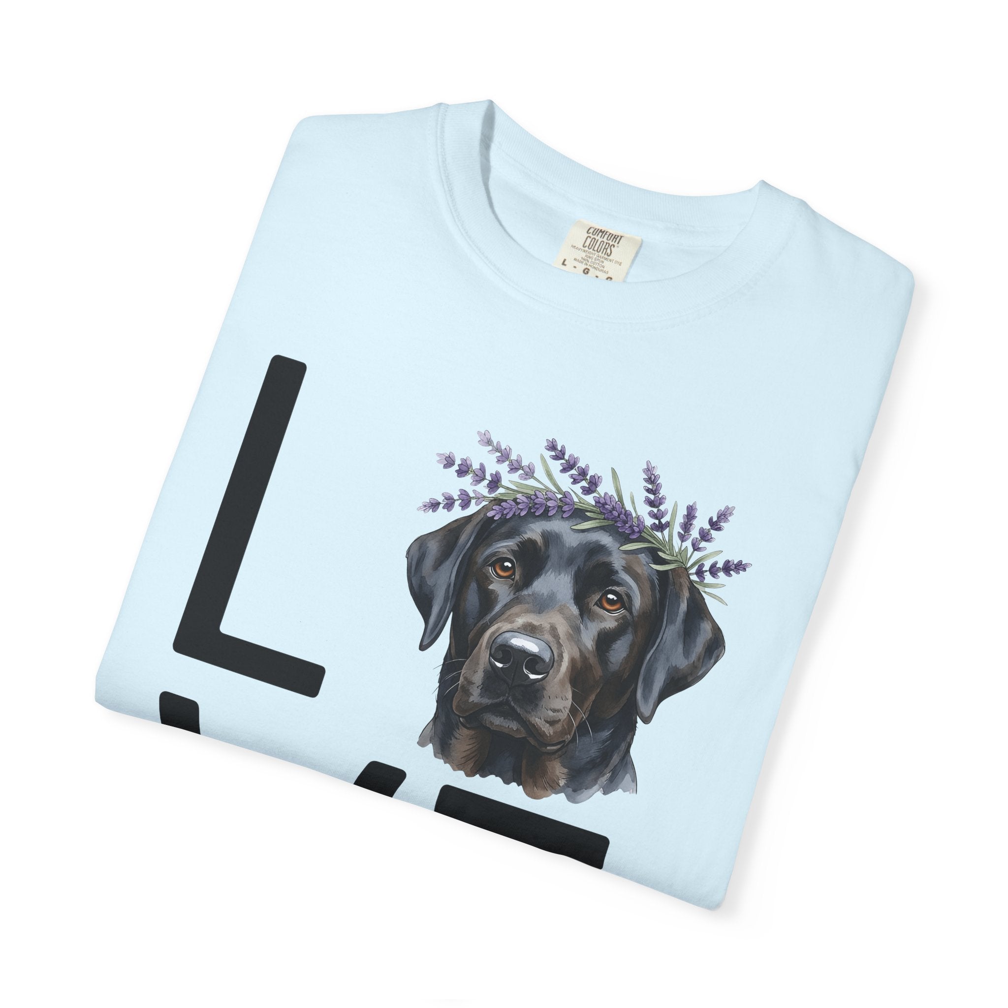Labrador Dog Shirt Animals & Flowers Canine Gift Women Sketch Tee Retriever T-Shirt Pet Fan Dog Graphic Labrador Line Art Flower Garland