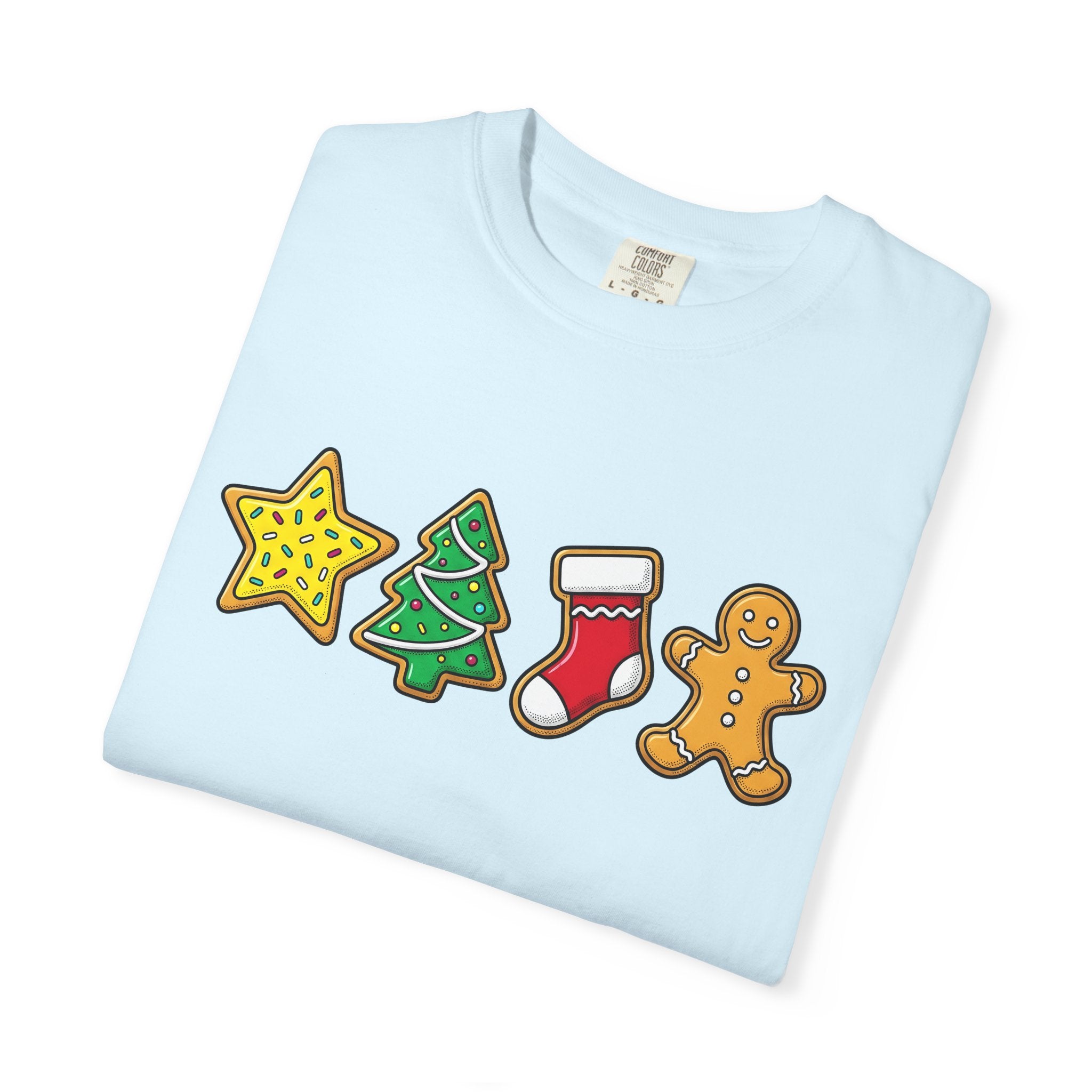 Yuletide Cookies Shirt Christmas Sweets Gift Women Animation Tee Christmas Cookies T-Shirt Xmas Fan Cartoon Tshirt Dessert Graphic Sketch