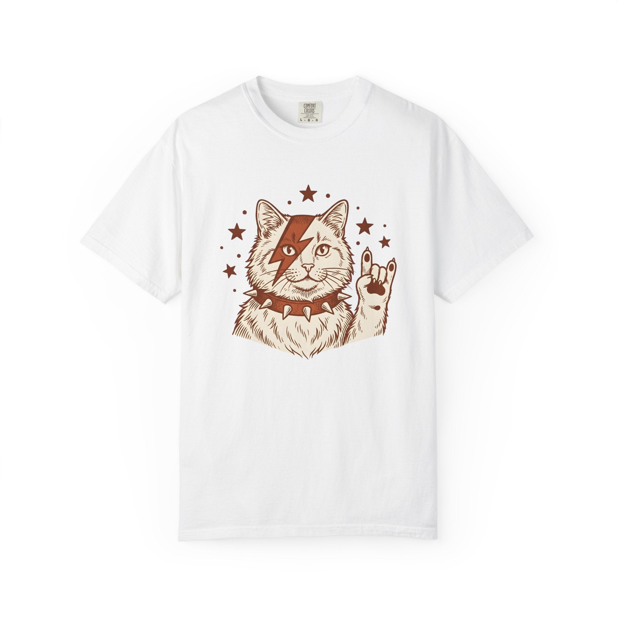 Stone Kitty Shirt Cat Concert Gift Women Classic Tee Kitty T-Shirt Cat Fan Retro Tshirt Festival Graphic Outline Shining Stars Tshirt
