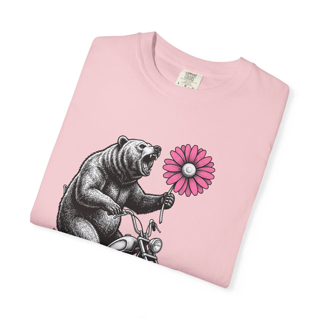 Bear Motorcycle Shirt St Valentines Day Animal Gift Women Vintage Tee Biker T-Shirt Valentine Fan Retro Tshirt Wildlife Graphic Hand Drawn