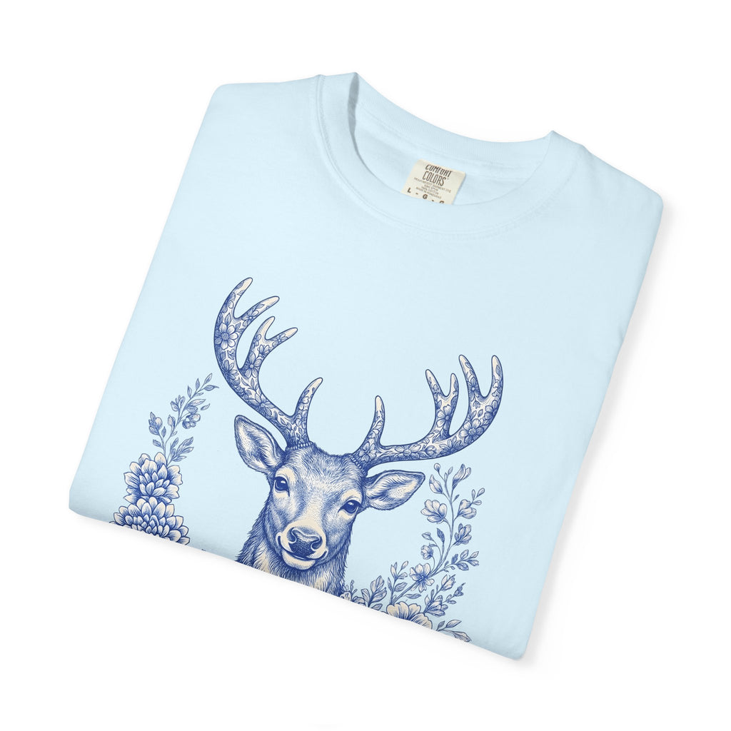 Elk Bloom Shirt Christmas Nature Gift Women Wildflower Tee Wapiti T-Shirt Xmas Fan Wildlife Graphic Wildflower Illustration Classic Rack