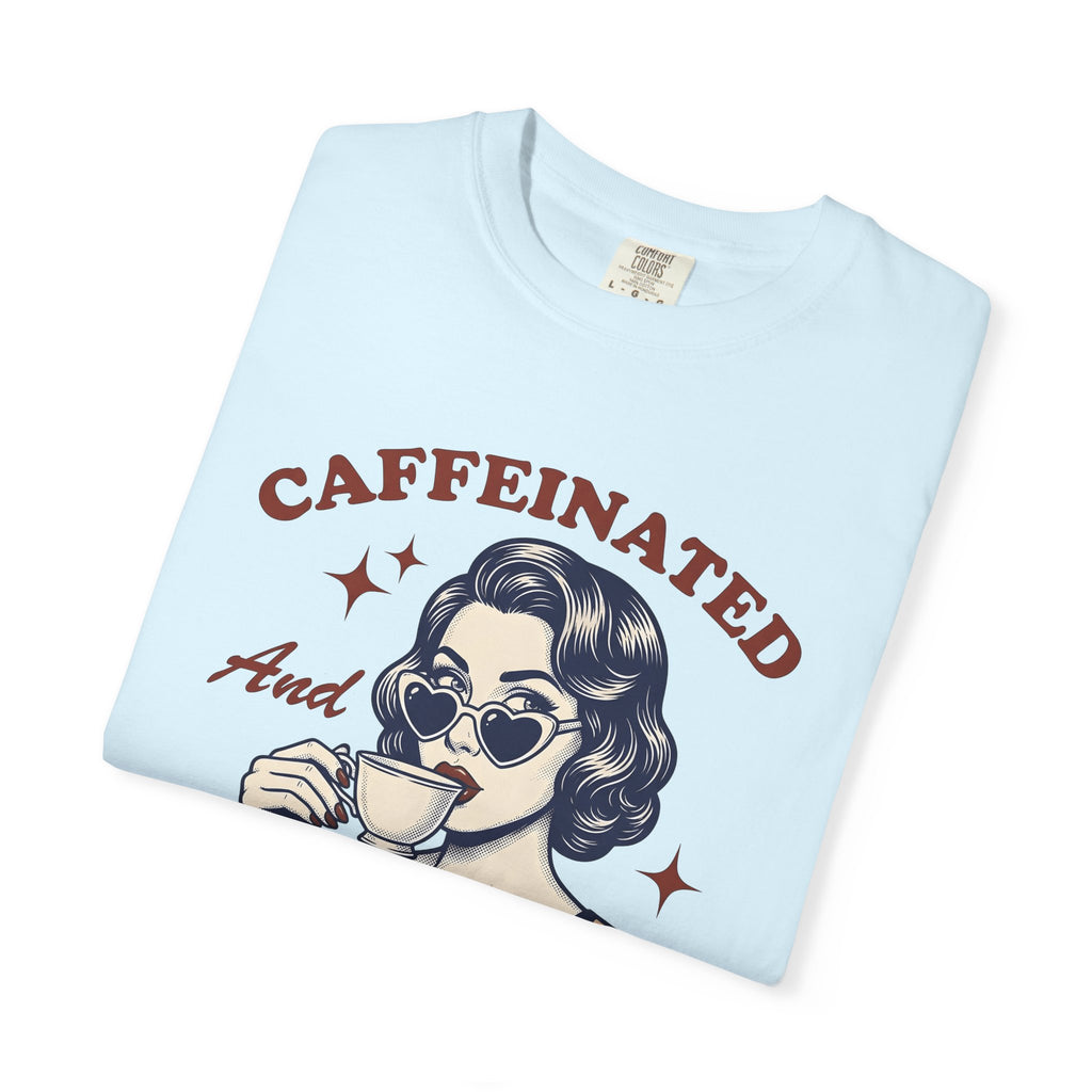 Old Woman Coffee Shirt Coffee Funny Gift Women Classic Tee Coffee T-Shirt Caffeine Fan Vintage Tshirt Humor Graphic Cartoon Heart Shaped