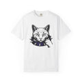 Cat Face Shirt Cat Alternative Gift Women Ink Tee Kitty T-Shirt Feline Fan Tattoo Tshirt Punk Graphic Classic Studded Collar Tshirt
