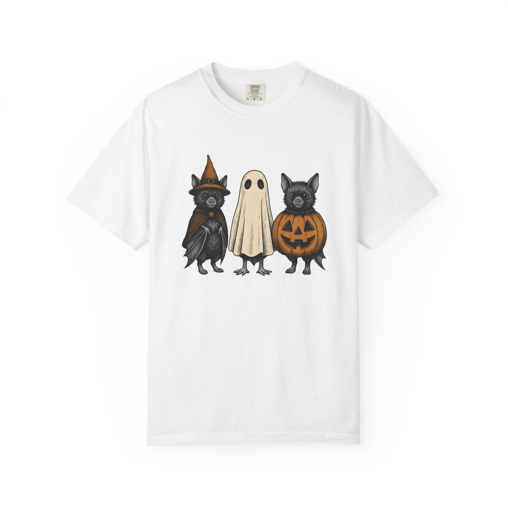 Bat Outfit Shirt Halloween Wildlife Gift Women Retro Tee Costume T-Shirt Halloween Fan Pumpkin Tshirt Wildlife Graphic Sketch Jack-O-Lantern