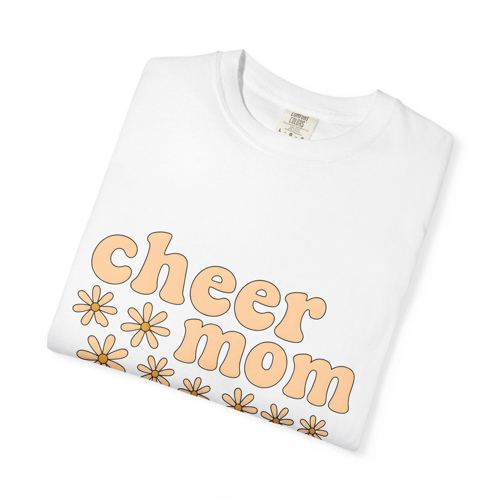 Vintage Flower Lettering Shirt Moms Pom Poms Gift Women Psychedelic Tee Typography T-Shirt Motherhood Fan Bohemian Tshirt Cheer Graphic