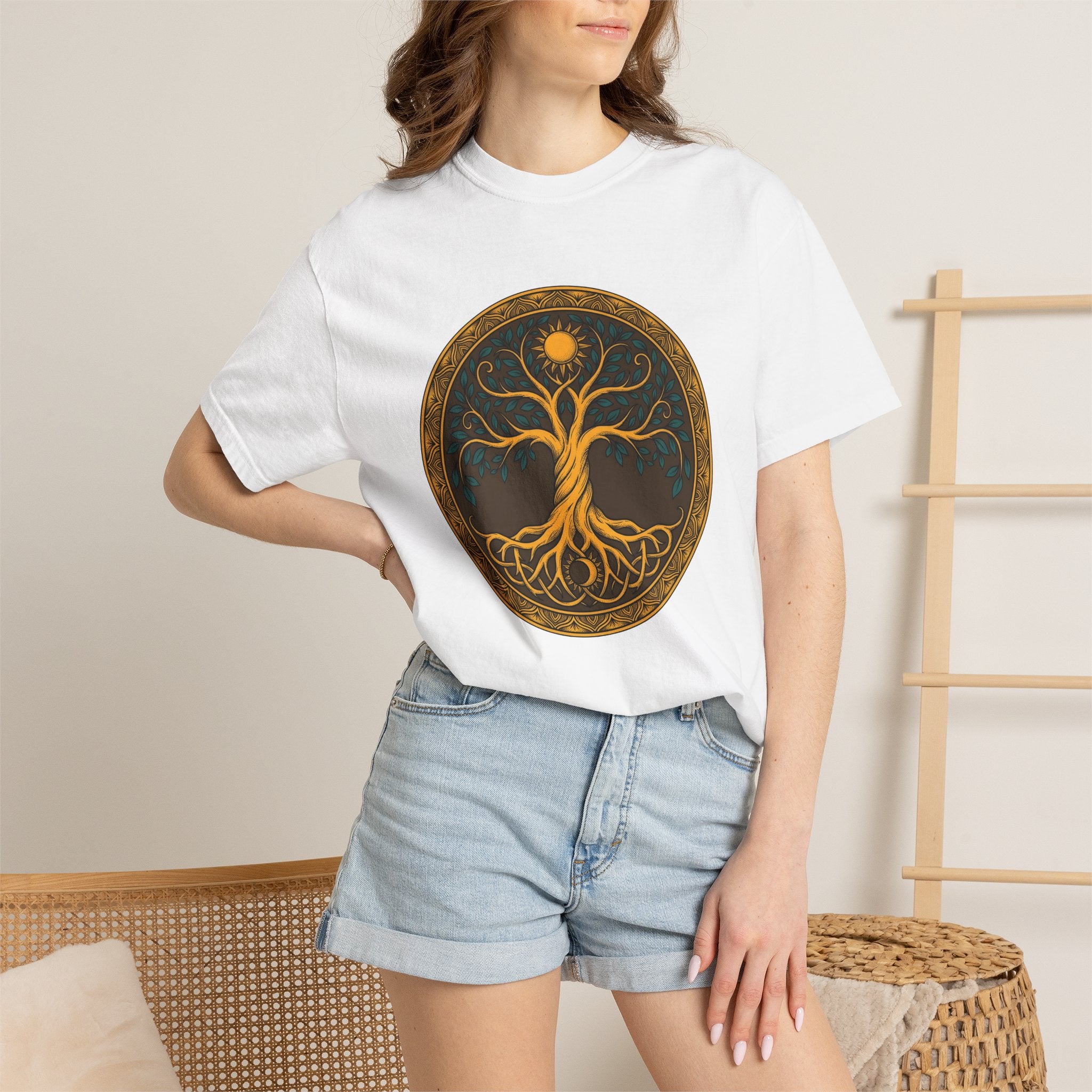 Life Tree Shirt Boho Chic Metaphysical Gift Women Henna Tee Tree Of Life T-Shirt Bohemian Enthusiast Mehndi Tshirt Spiritual Graphic Retro