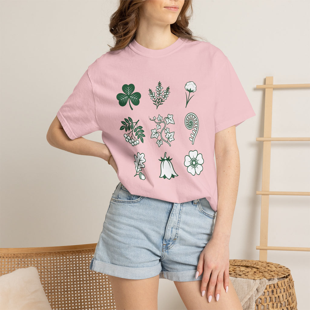 Clover Plants Shirt St. Patrick's Day Outdoors Gift Women Floral Art Tee Shamrock T-Shirt Luck Fan Botanical Tshirt Nature Graphic Simple
