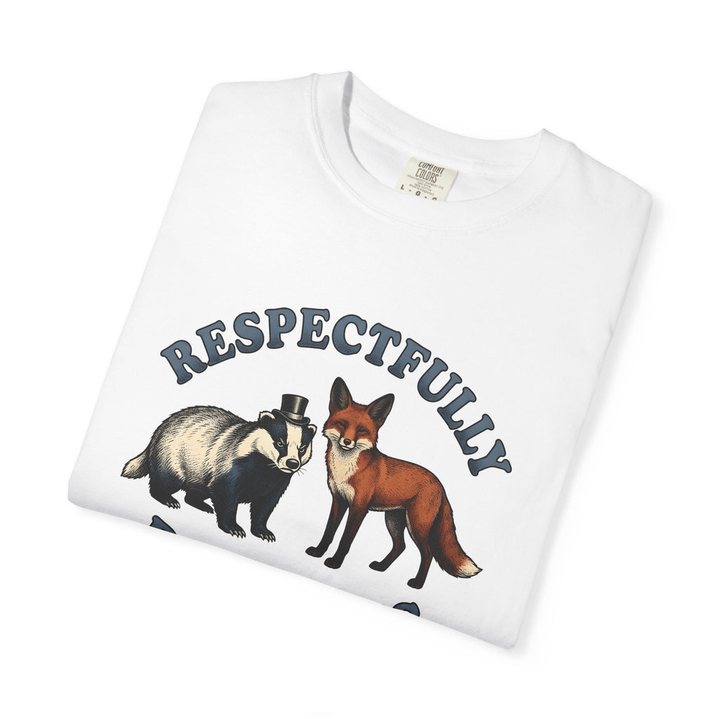 Badger Fox Shirt Funny Fauna Gift Women Sketch Tee Fox T-Shirt Humor Fan Drawing Graphic Line Art Top Hat Tshirt