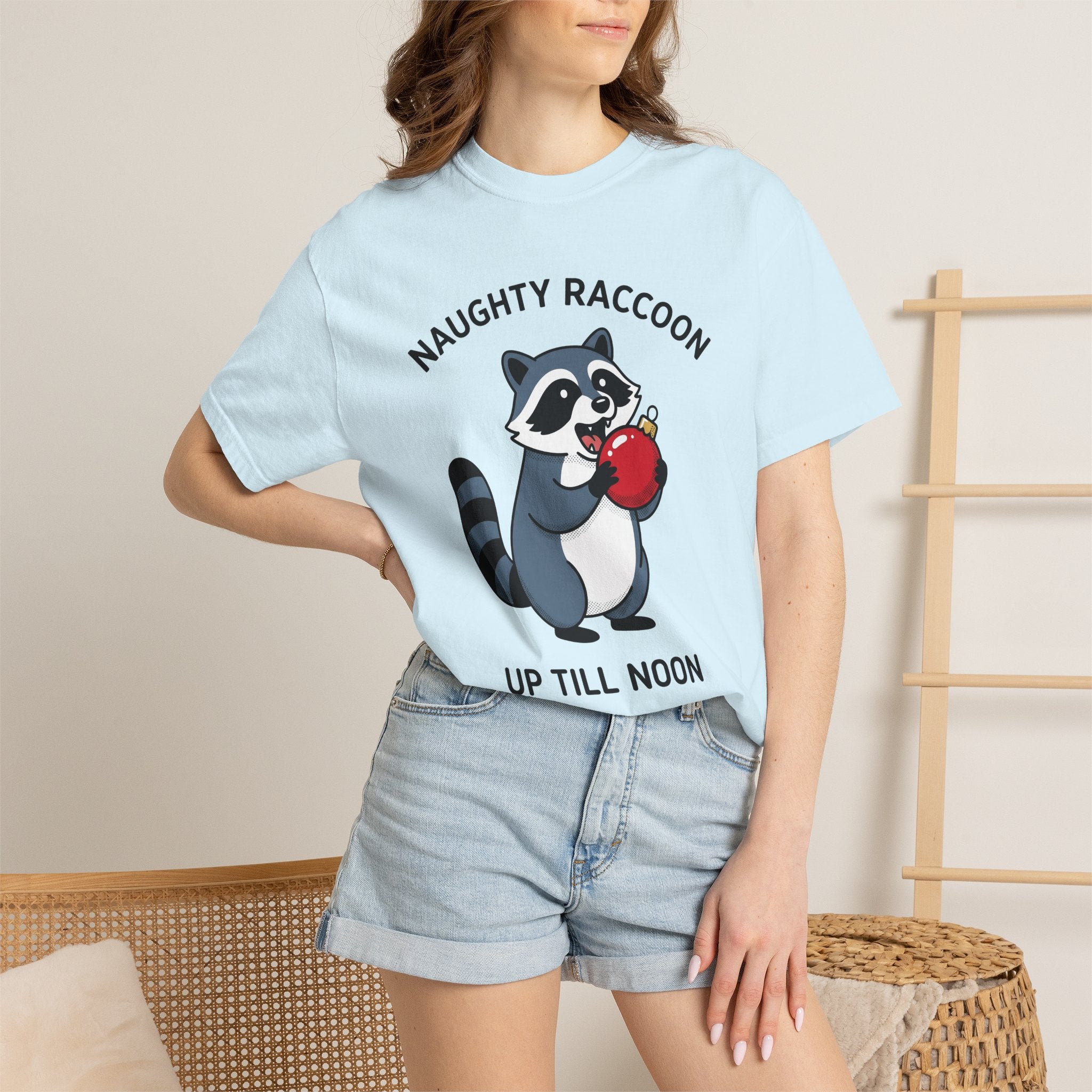 Raccoon Illustration Shirt Funny Wildlife Gift Women Comic Tee Trash Panda T-Shirt Humor Fan Cartoon Tshirt Animal Graphic Cute Decoration