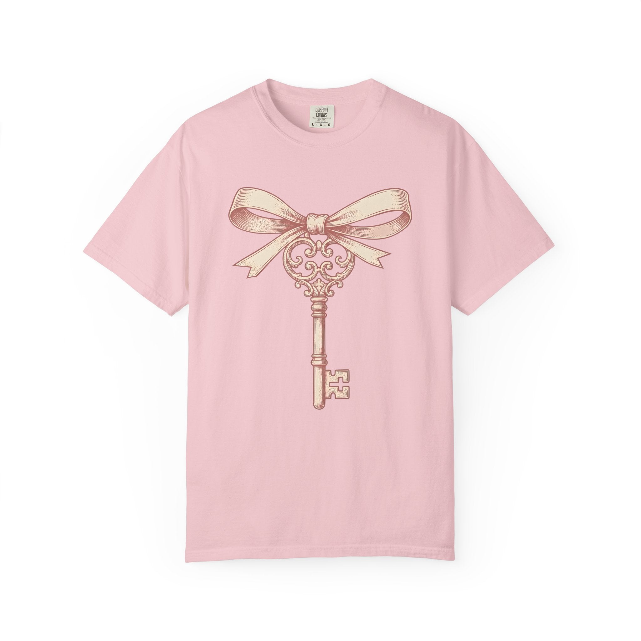 Antique Key Shirt Cute Love Gift Women Sketch Tee Skeleton Key T-Shirt Adorable Fan Key Illustration Vintage Handle Tshirt