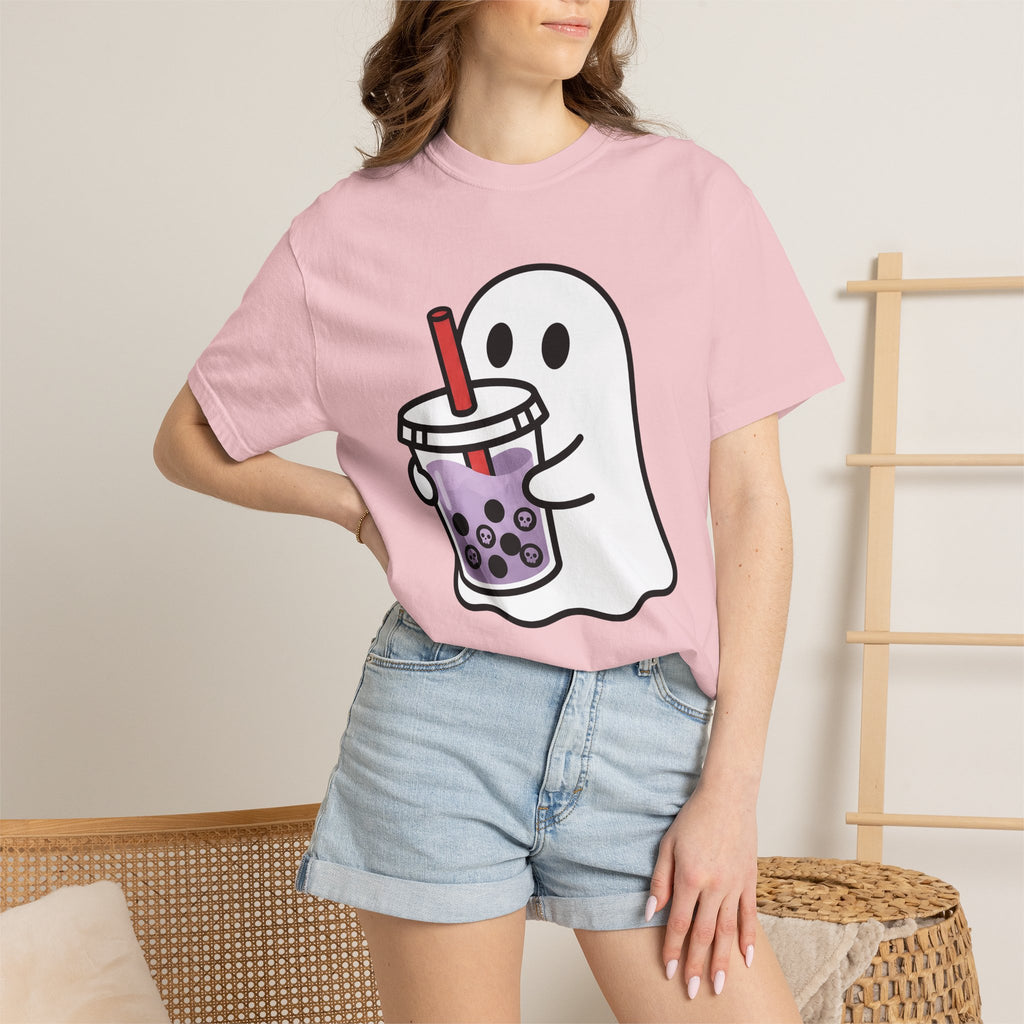 Spooky Bubble Tea Shirt Drinks Party Gift Women Cute Tee Boba T-Shirt Beverage Fan Cartoon Tshirt Party Graphic Comic Skeleton Tapioca