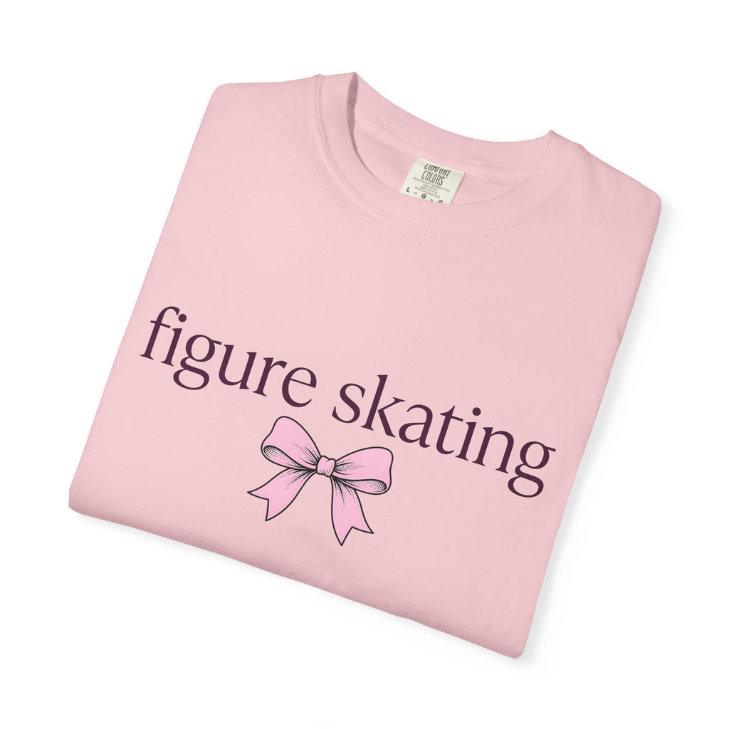 Rose Bow Shirt Figure Skating Competitor Gift Women Charming Tee Bow T-Shirt Skater Enthusiast Ribbon Tshirt Athlete Graphic Clean Sport