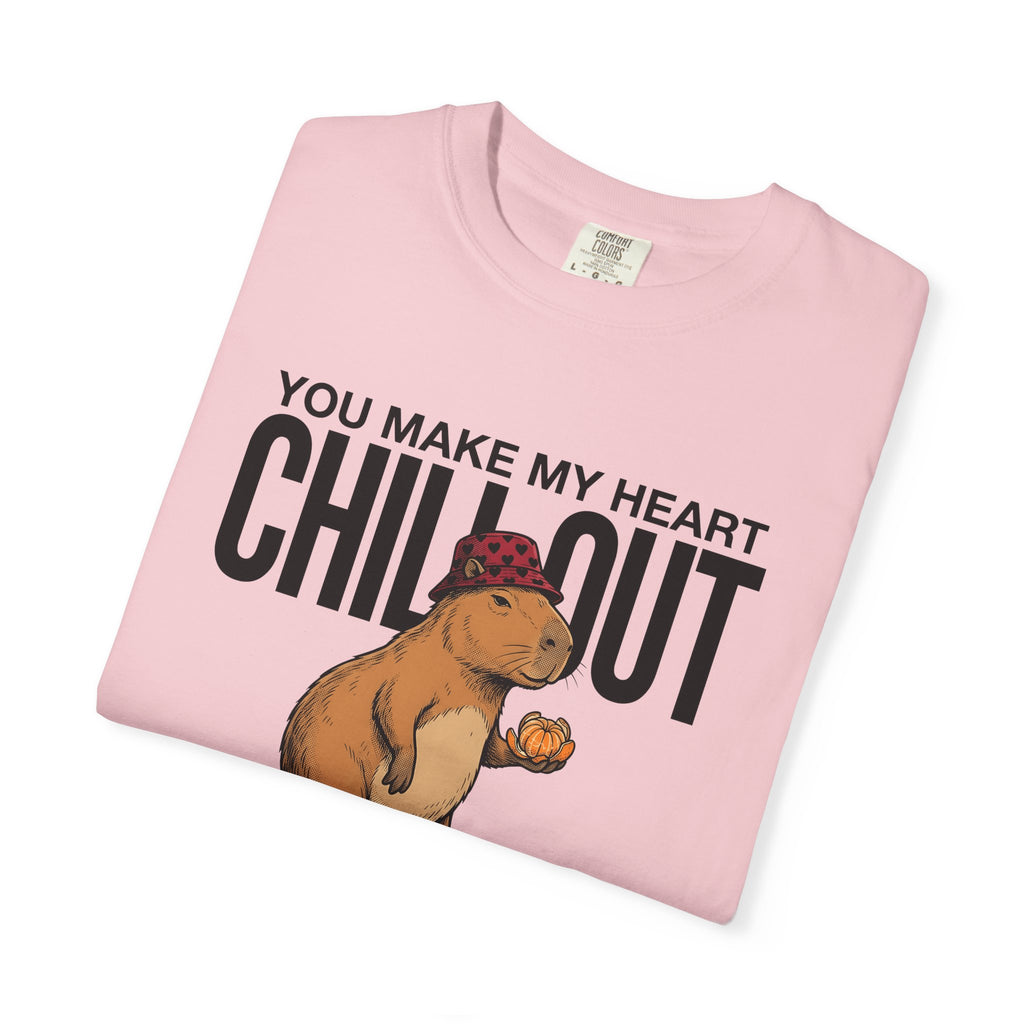 Capybara Graphic Shirt St. Valentine's Day Animal Gift Women Hand Drawn Tee Rodent T-Shirt Valentine Fan Illustrated Tshirt Creature Graphic