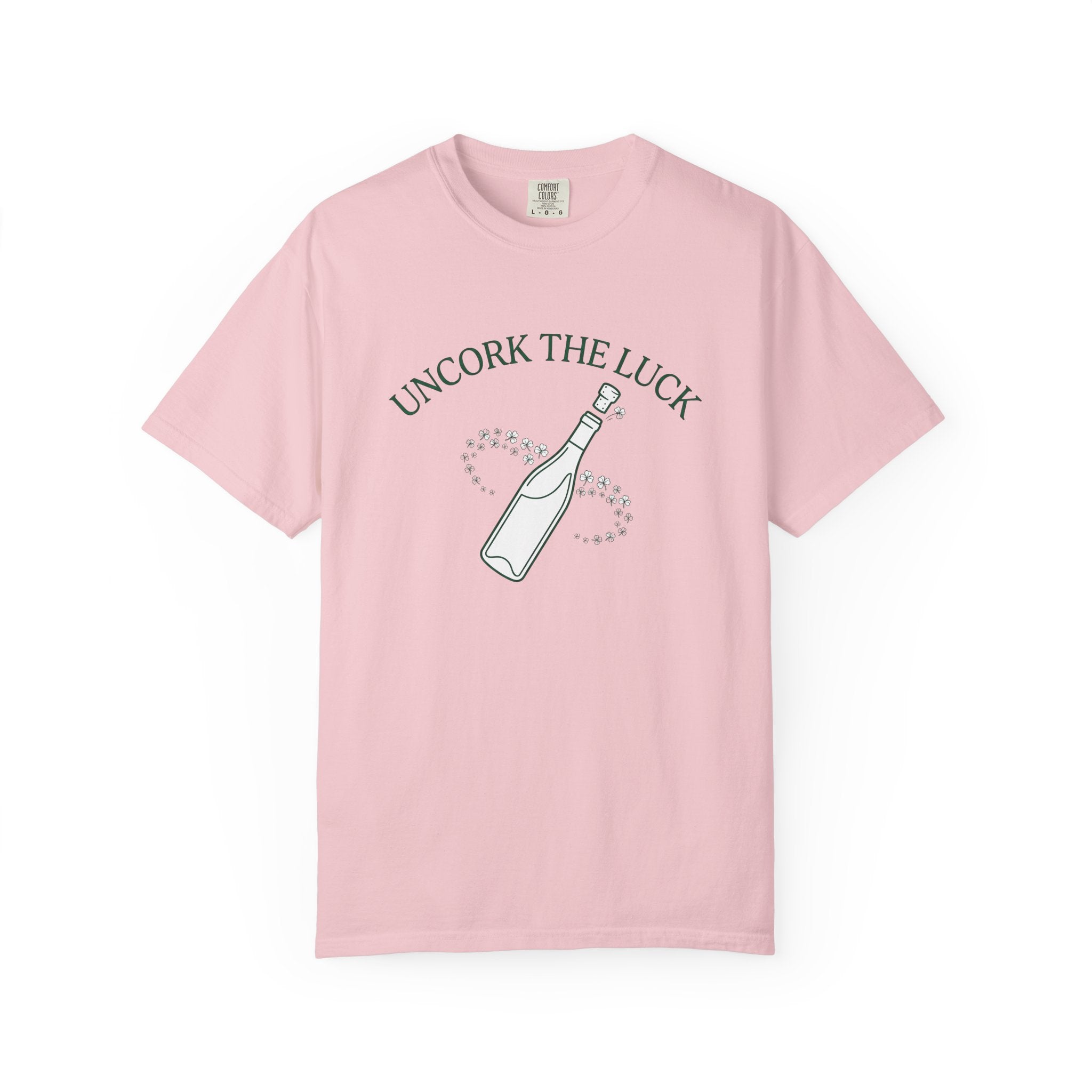 Champagne Bottle Shirt St Patrick's Day Alcohol Gift Women Simple Tee Champagne T-Shirt Irish Fan Vintage Tshirt Boozy Graphic Retro Clover