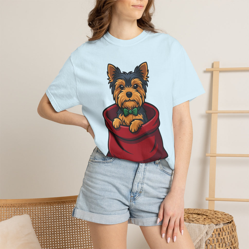 Yorkie Puppy Shirt Dog Pet Supplies Gift Women Pop Art Tee Yorkie T-Shirt Dog Fan Pop Art Tshirt Pet Accessories Graphic Manga Bowtie Tshirt