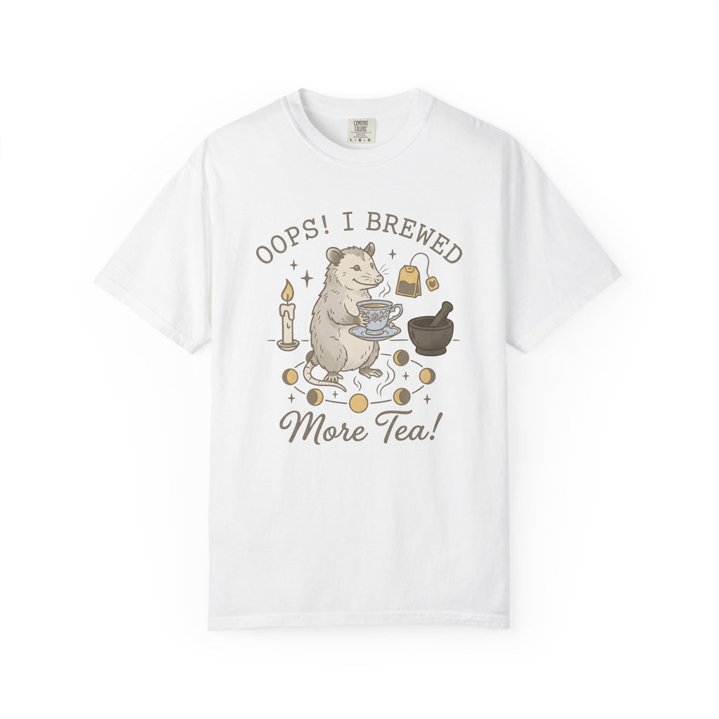 Opossum Teacup Shirt Halloween Sorcery Gift Women Fantasy Tee Possum T-Shirt Horror Fan Occult Tshirt Magic Graphic Retro Wax Candle Tshirt