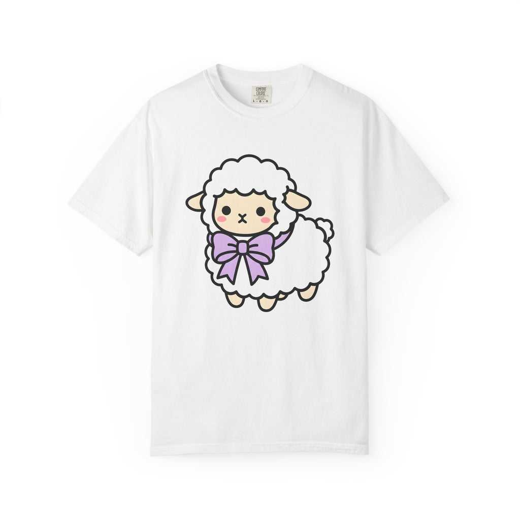 Cute Lamb Shirt Easter Creature Gift Women Adorable Tee Sheep T-Shirt Easter Fan Lamb Tshirt Beast Graphic Animated Pink Bow Tshirt