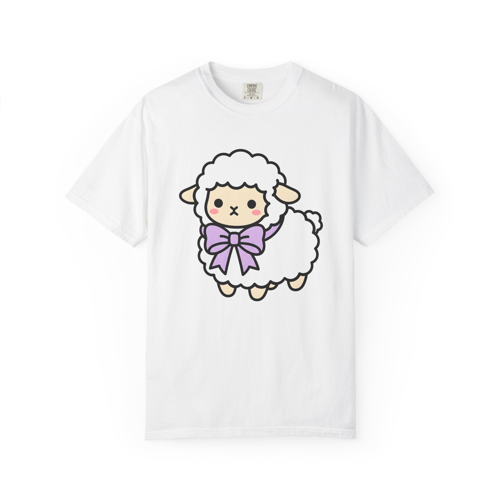 Cute Lamb Shirt Easter Creature Gift Women Adorable Tee Sheep T-Shirt Easter Fan Lamb Tshirt Beast Graphic Animated Pink Bow Tshirt