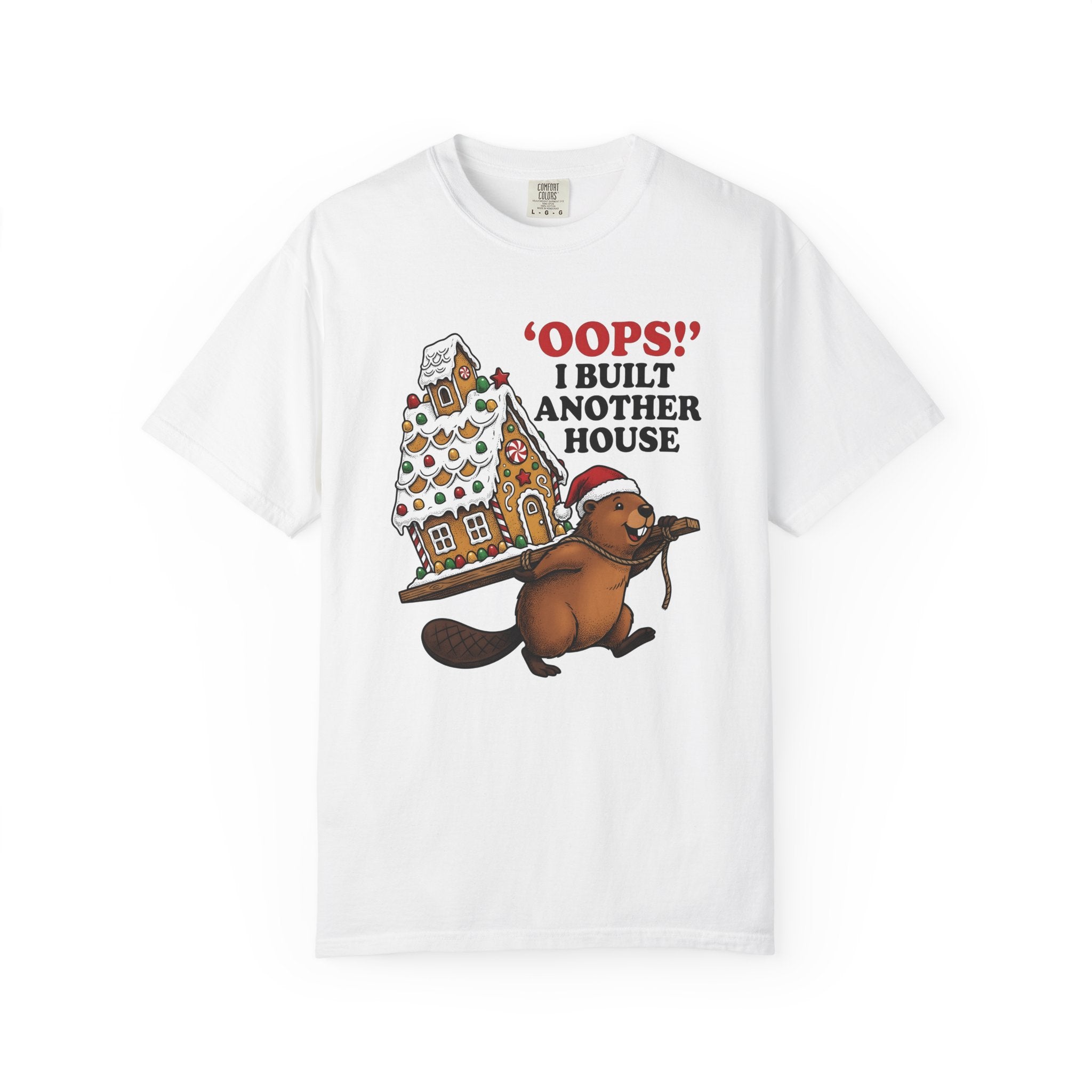 Beaver Gingerbread Cabin Shirt Christmas Pets Gift Women Animated Tee Gingerbread House T-Shirt Xmas Fan Cartoon Tshirt Animal Graphic