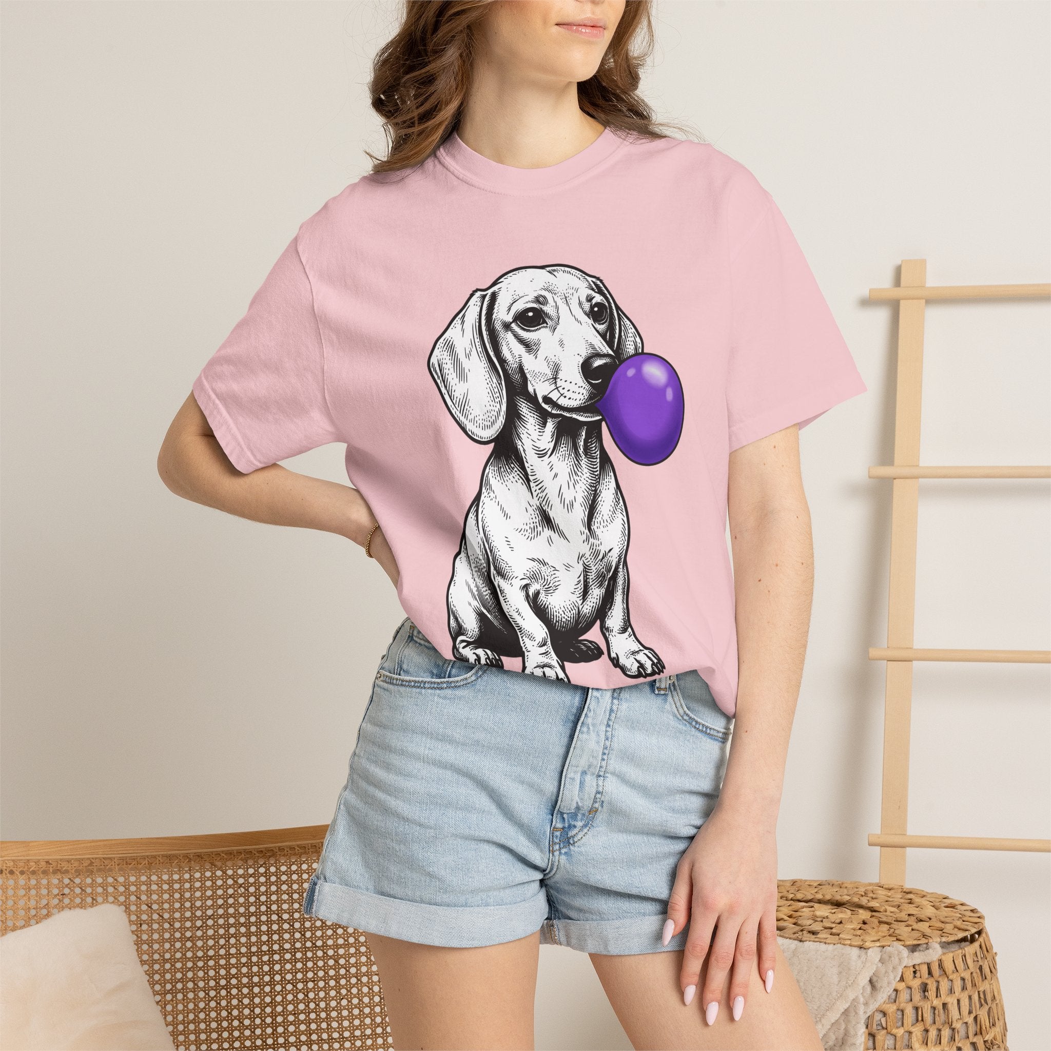 Dachshund Pet Shirt Dog Dog Gift Women Cartoon Tee Wiener Dog T-Shirt Dog Fan Hound Tshirt Canine Graphic Hand Drawn Gum Tshirt