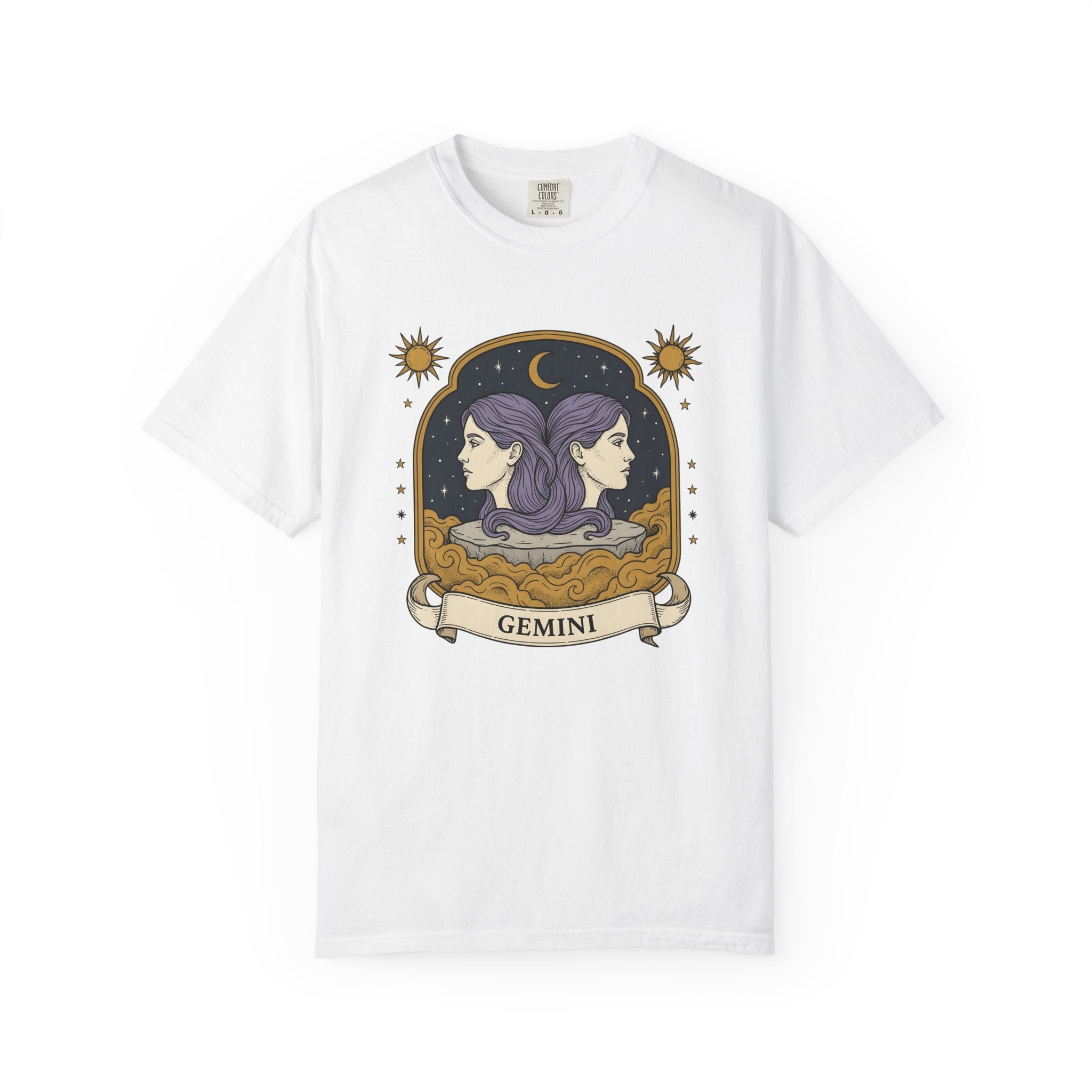 Gemini Twins Shirt Boho Chic Horoscope Gift Women Mystical Tee Zodiac T-Shirt Bohemian Enthusiast Magical Tshirt Astrology Graphic Retro