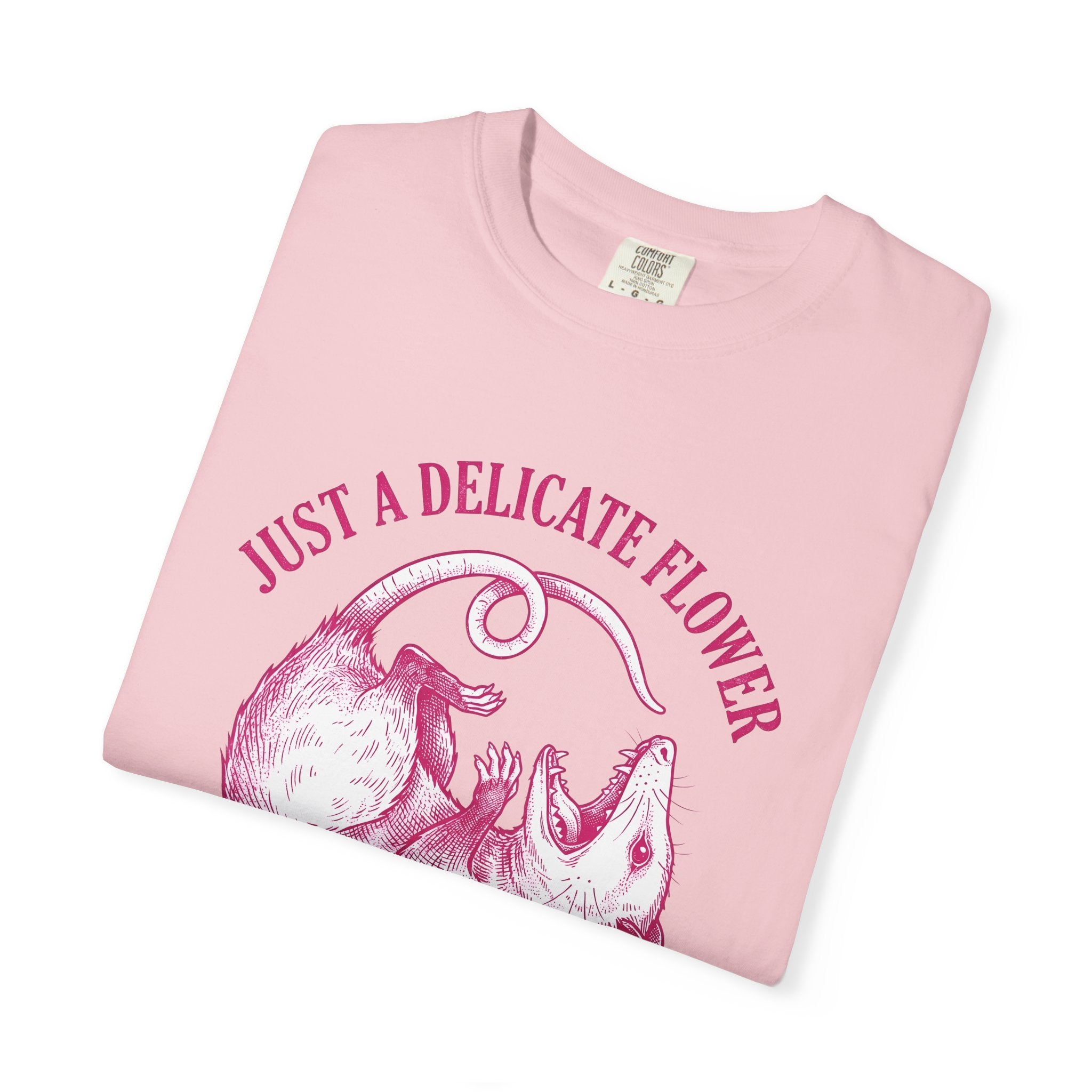 Opossum Drawing Shirt Funny Critter Gift Women Cartoon Tee Possum T-Shirt Humor Fan Comic Tshirt Creature Graphic Classic Tail Curl Tshirt