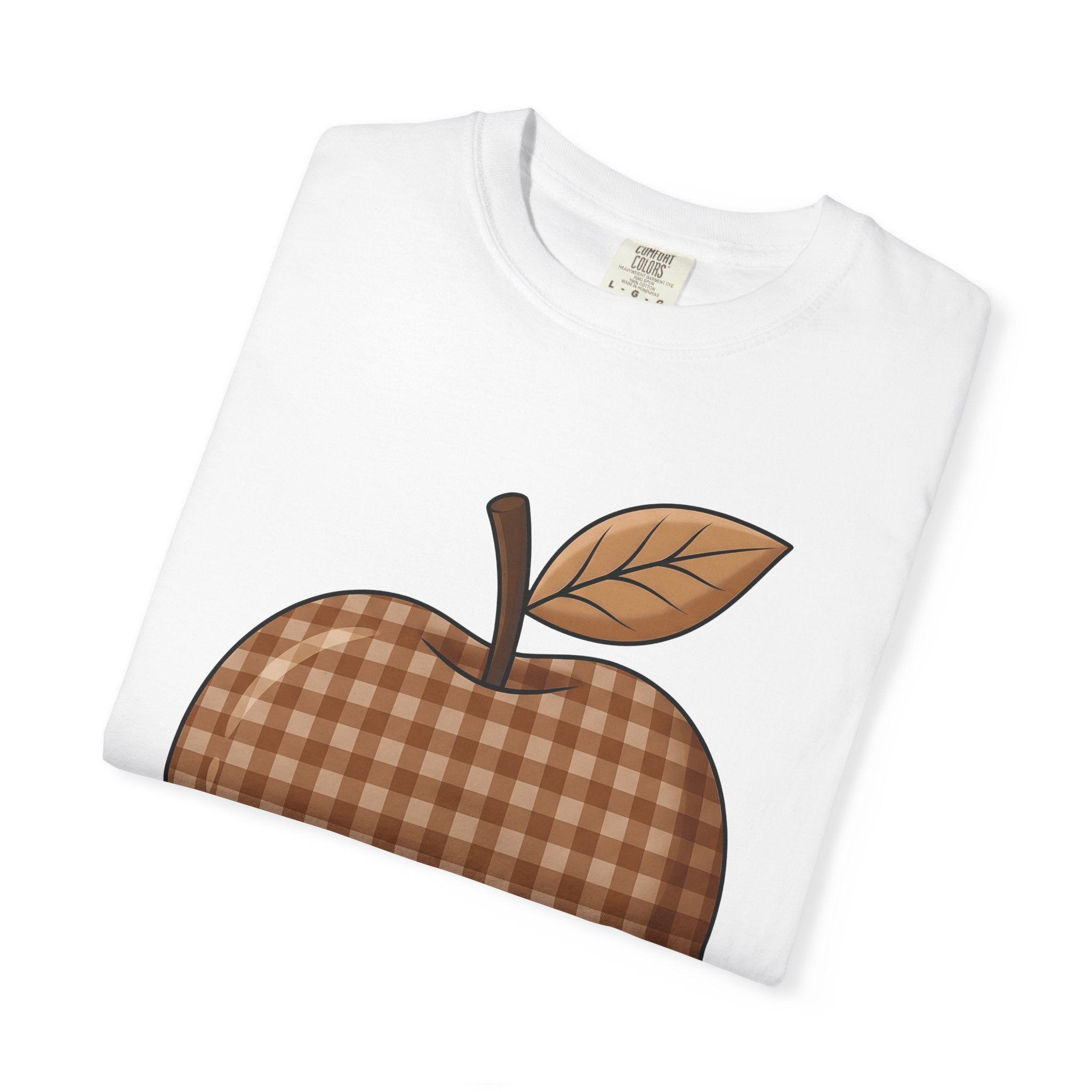Plaid Apple Shirt Fall Teacher Gift Women Farmhouse Tee Apple T-Shirt Autumn Enthusiast Country Tshirt Educator Graphic Rustic Leaf Tshirt