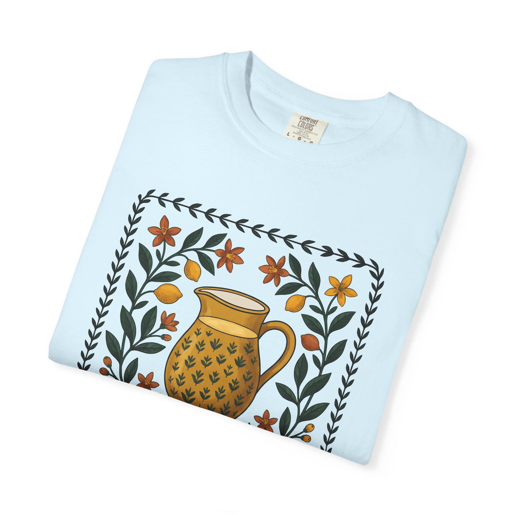 Classic Pitcher Shirt Coffee Bakeware Gift Women Primitive Tee Jug T-Shirt Coffee Fan Baking Tshirt Kitchenware Graphic Garden Blossom Edge
