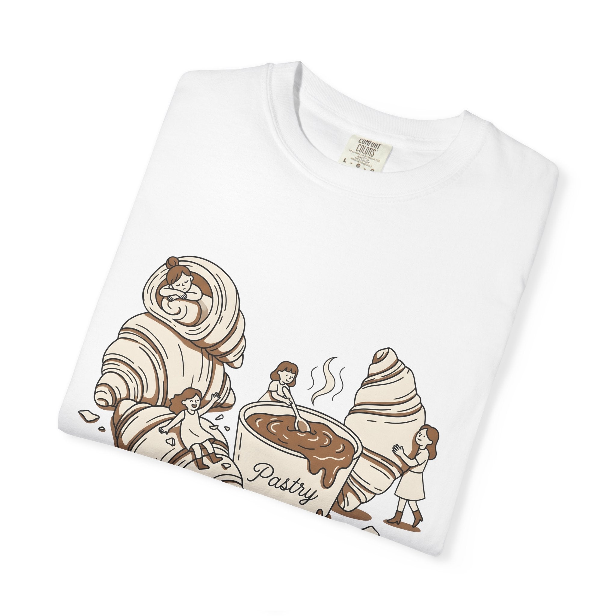 Croissant Shirt Desserts Pastry Gift Women Kawaii Tee Croissant T-Shirt Sweets Fan Cute Tshirt Bakery Graphic Sketch Latte Mug Tshirt