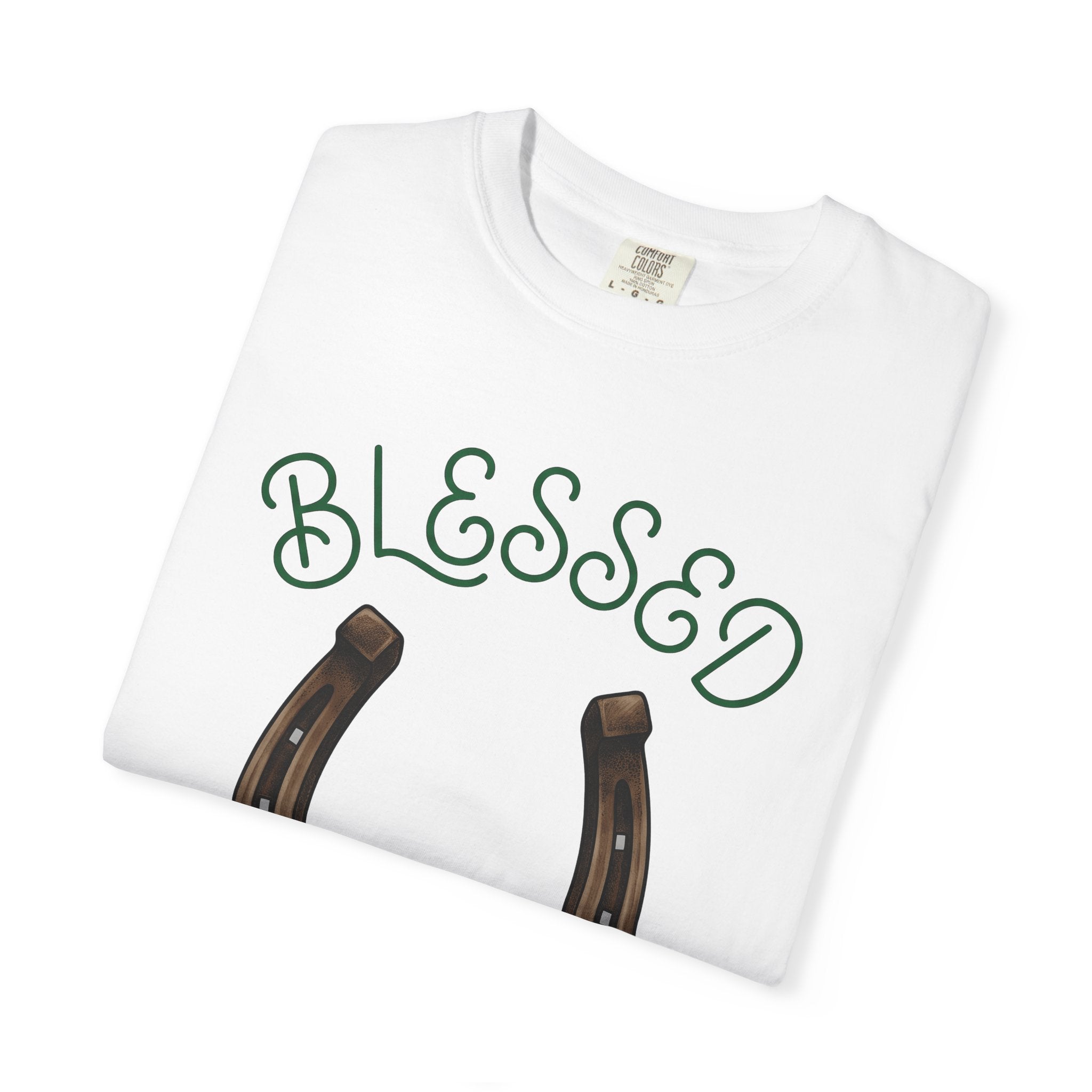 Shamrock Horseshoe Shirt St Patrick's Day Amulet Gift Women Line Art Tee Lucky Charm T-Shirt St Patricks Fan Claddagh Tshirt Charm Graphic