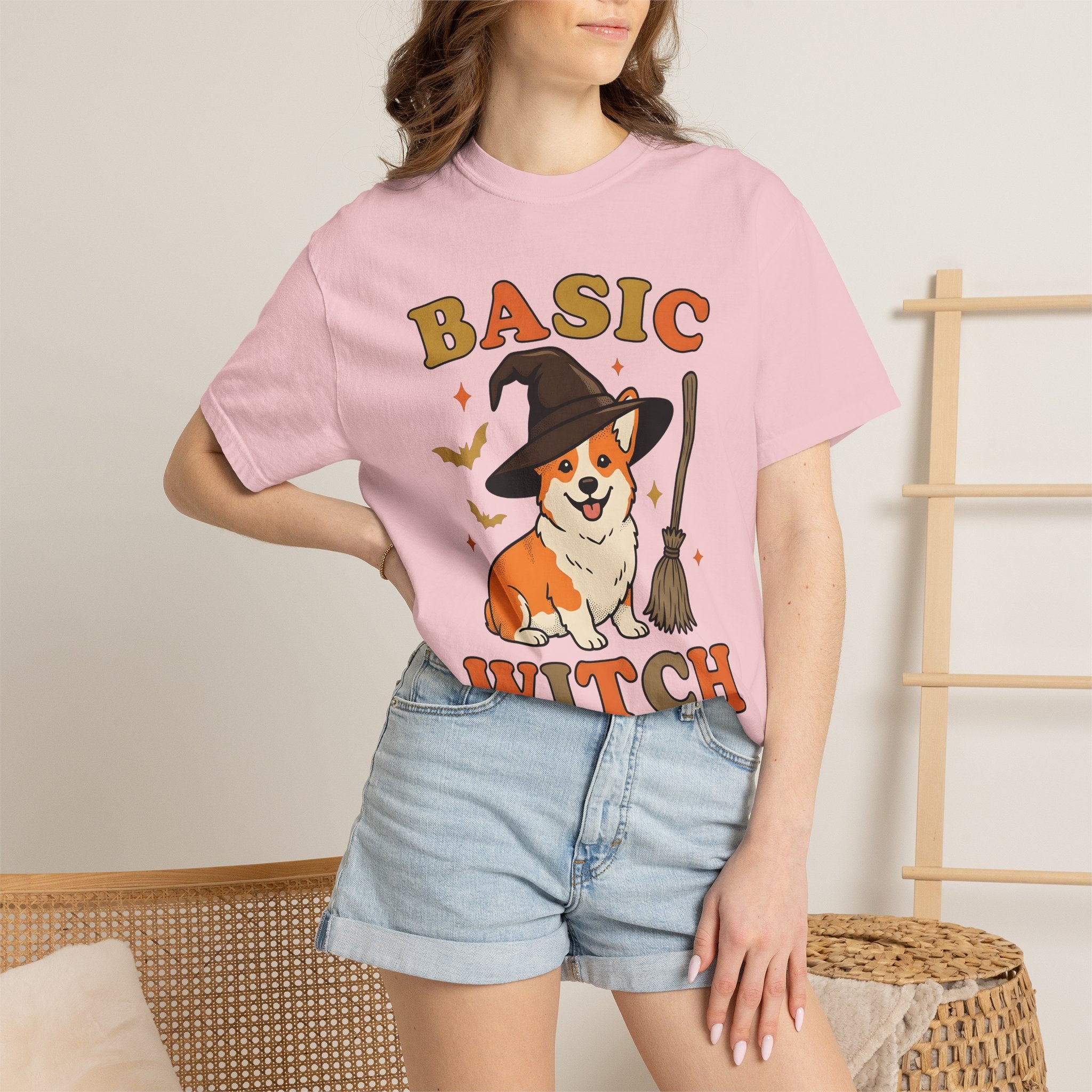 Corgi Magician Shirt Halloween Puppy Gift Women Animated Tee Pembroke Welsh Corgi T-Shirt Spooky Fan Cartoon Tshirt Dog Graphic Old School