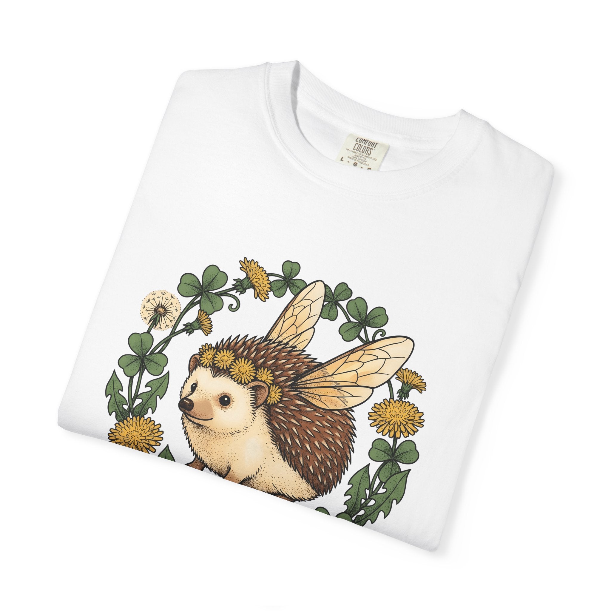 Magical Hedgehog Shirt Animals & Flowers Farmhouse Gift Women Floral Tee Hedgehog T-Shirt Flower Fan Botanical Tshirt Rustic Graphic Retro