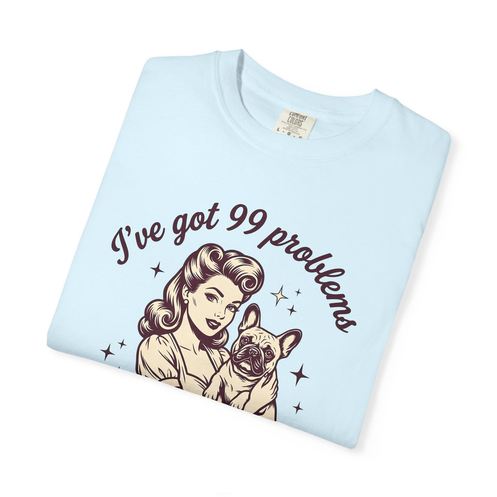 Woman Frenchie Dog Shirt Dog Antique Gift Women Classic Tee French Bulldog T-Shirt Dog Fan Bulldog Tshirt Vintage Graphic Doodle Shining