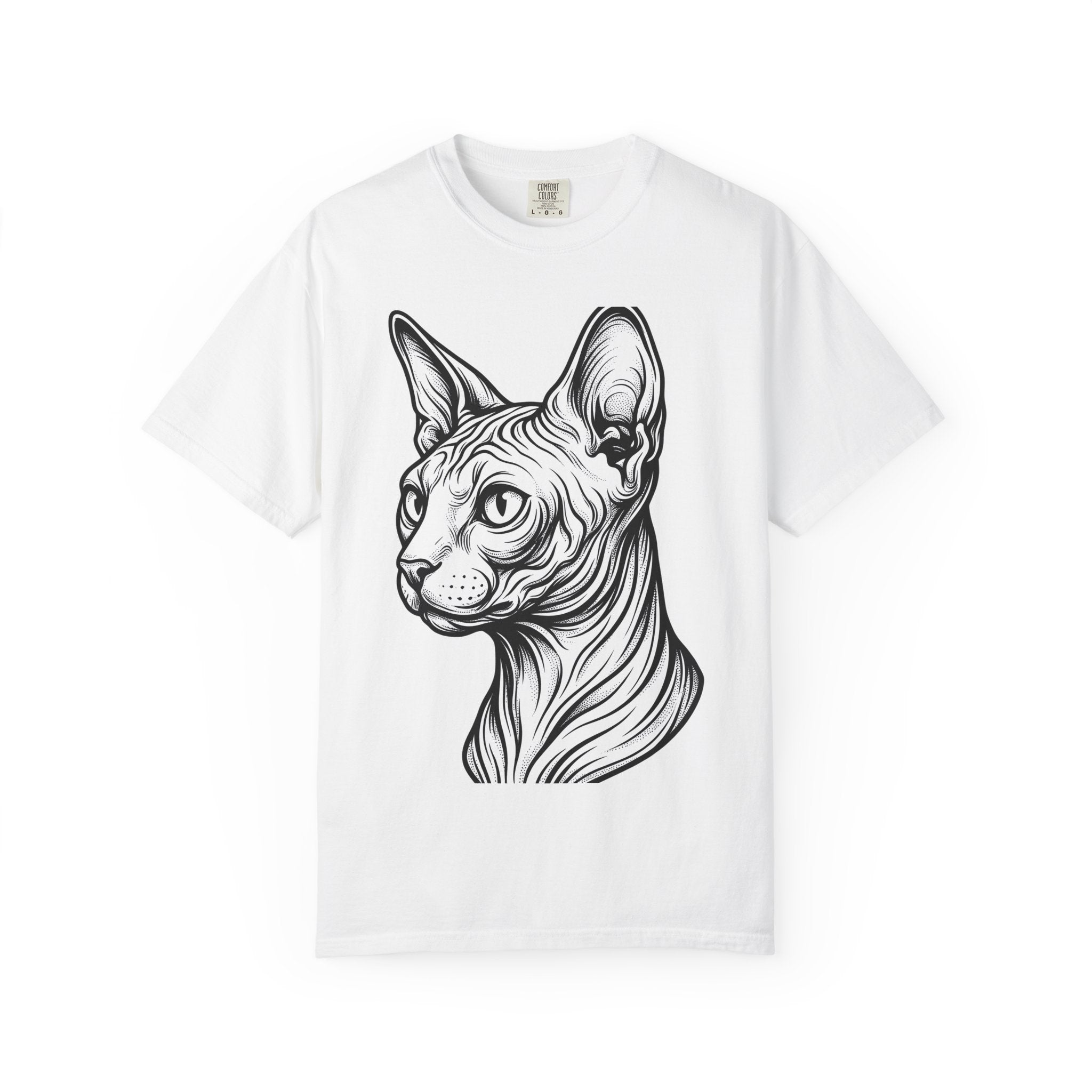 Sphynx Feline Shirt Cat Animal Gift Women Outline Tee Cat T-Shirt Cat Fan Creature Graphic Tshirt Simple Face Tshirt